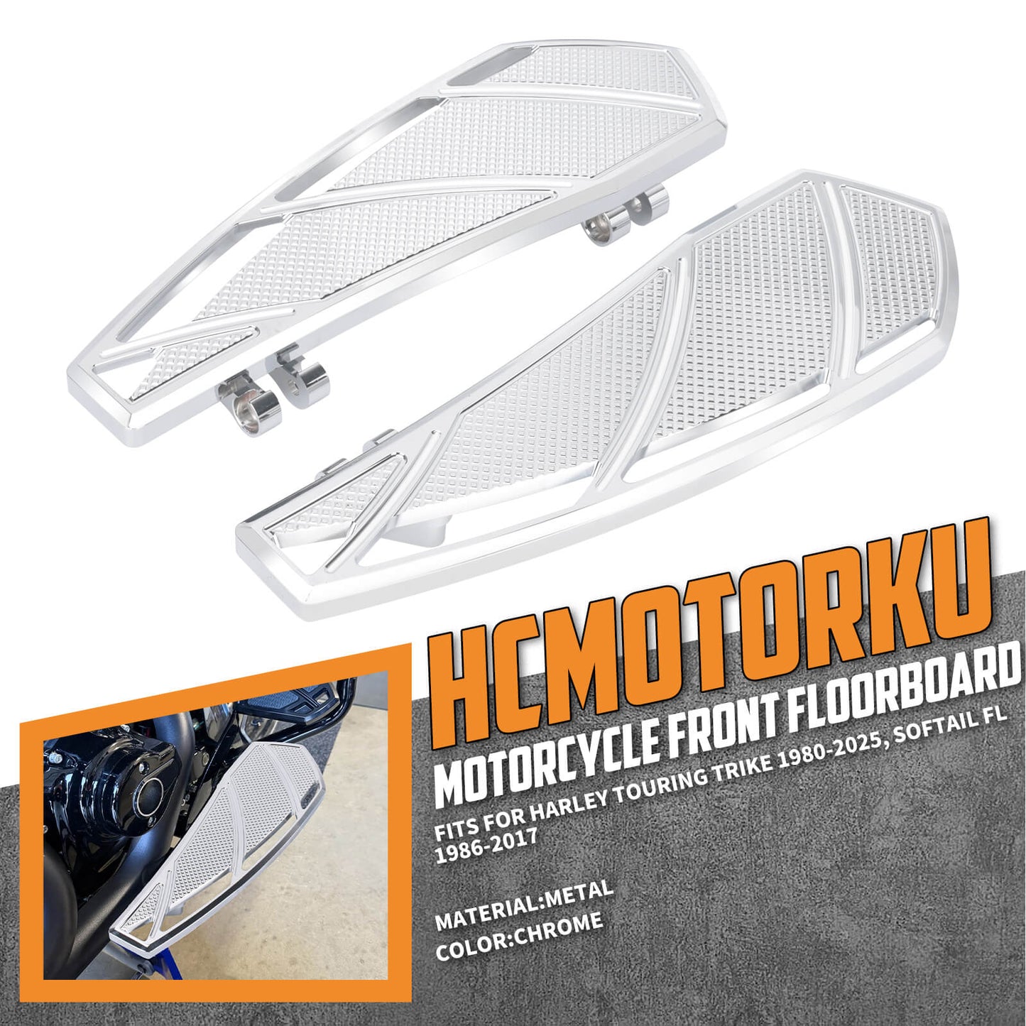 Phantom Rider Floorboards Footboards Chrome For Harley Touring 1986-2025 | HCmotorku
