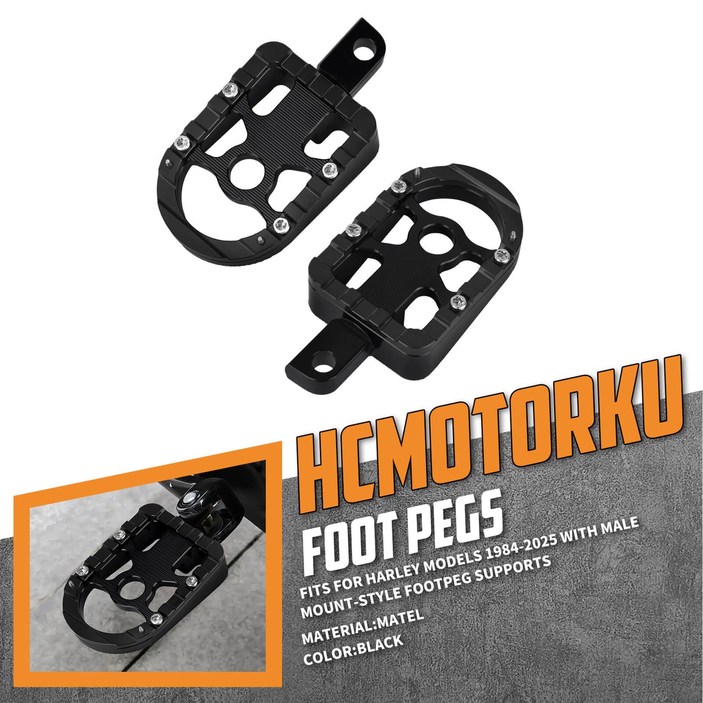 Footboards Footpegs Black For Harley Touring Street Glide Road Glide | HCmotorku