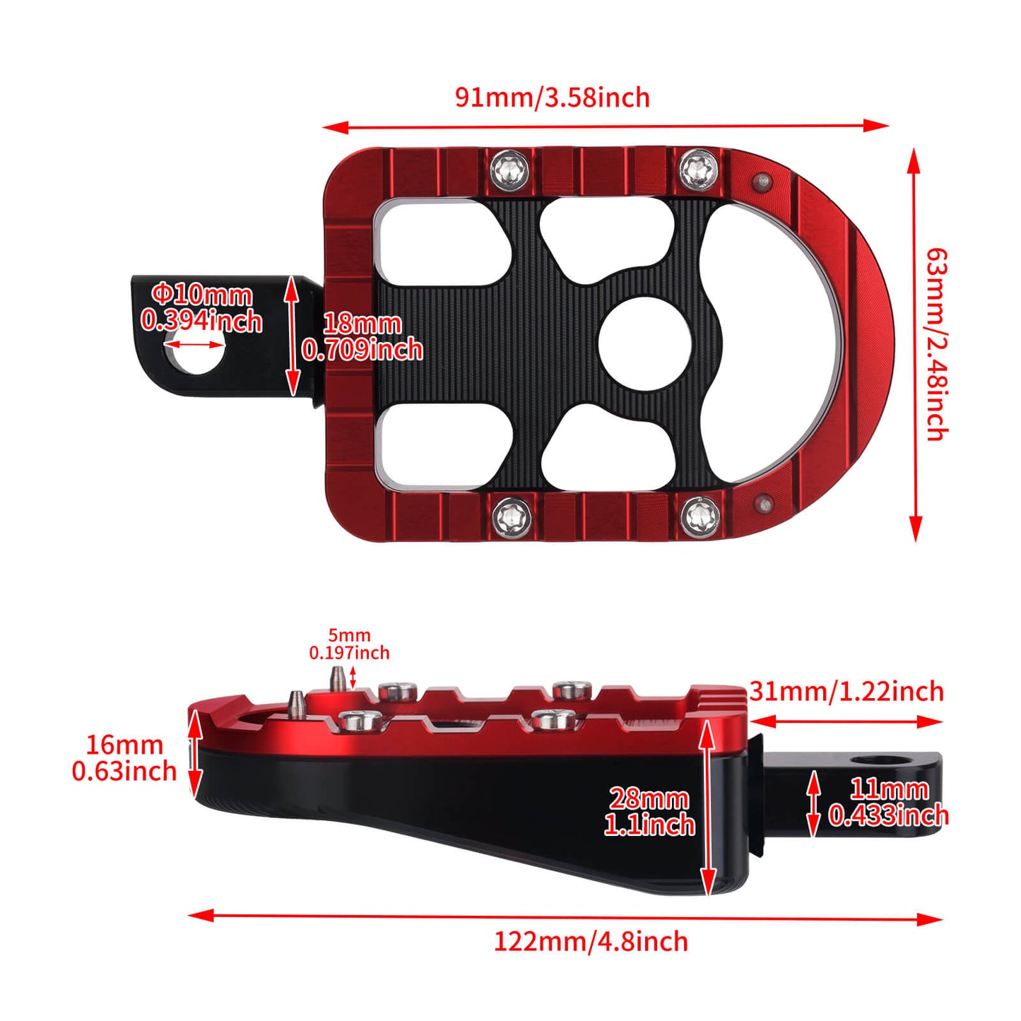 Footboards Footpegs Red For Harley Touring Street Glide Road Glide | HCmotorku