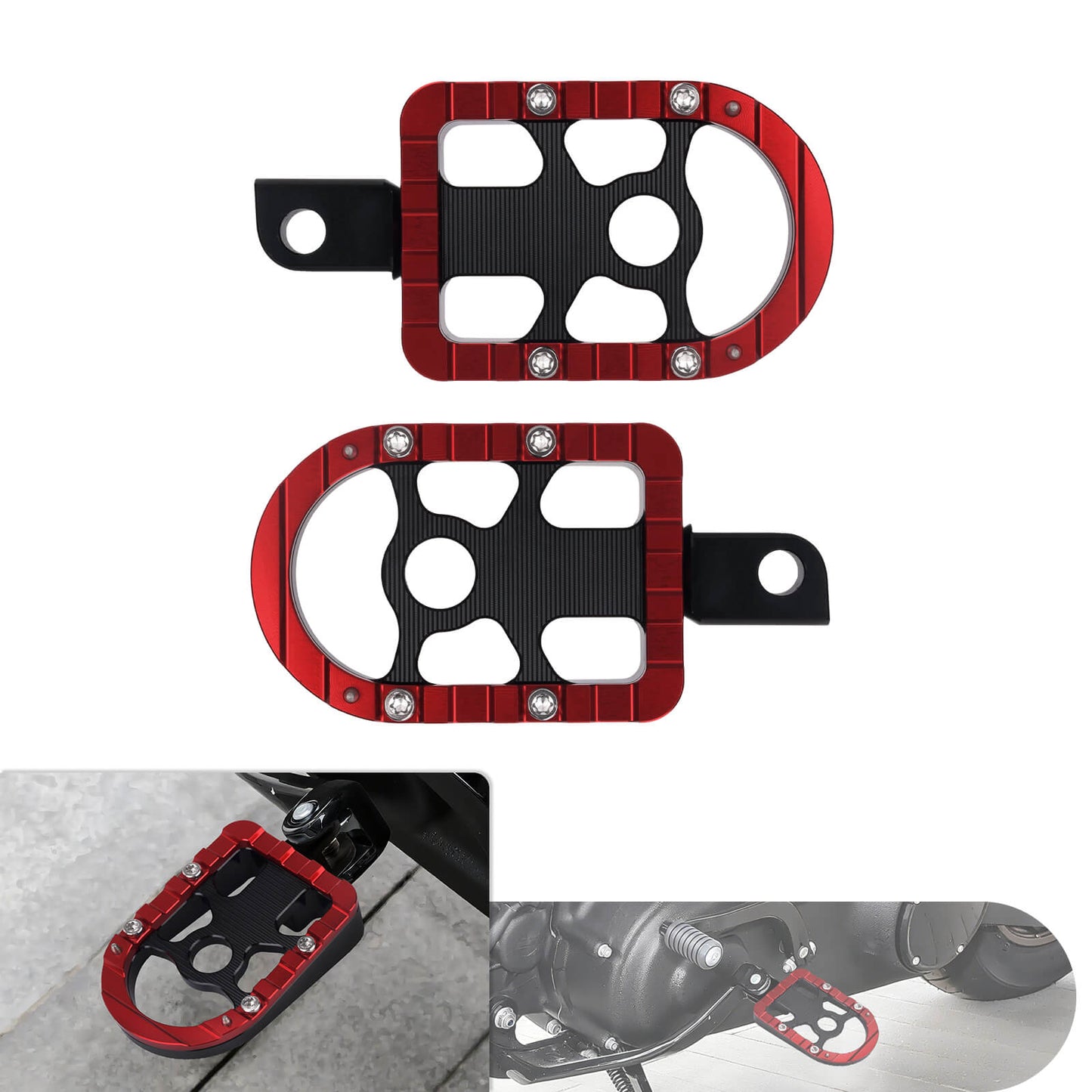 Footboards Footpegs Red For Harley Touring Street Glide Road Glide | HCmotorku