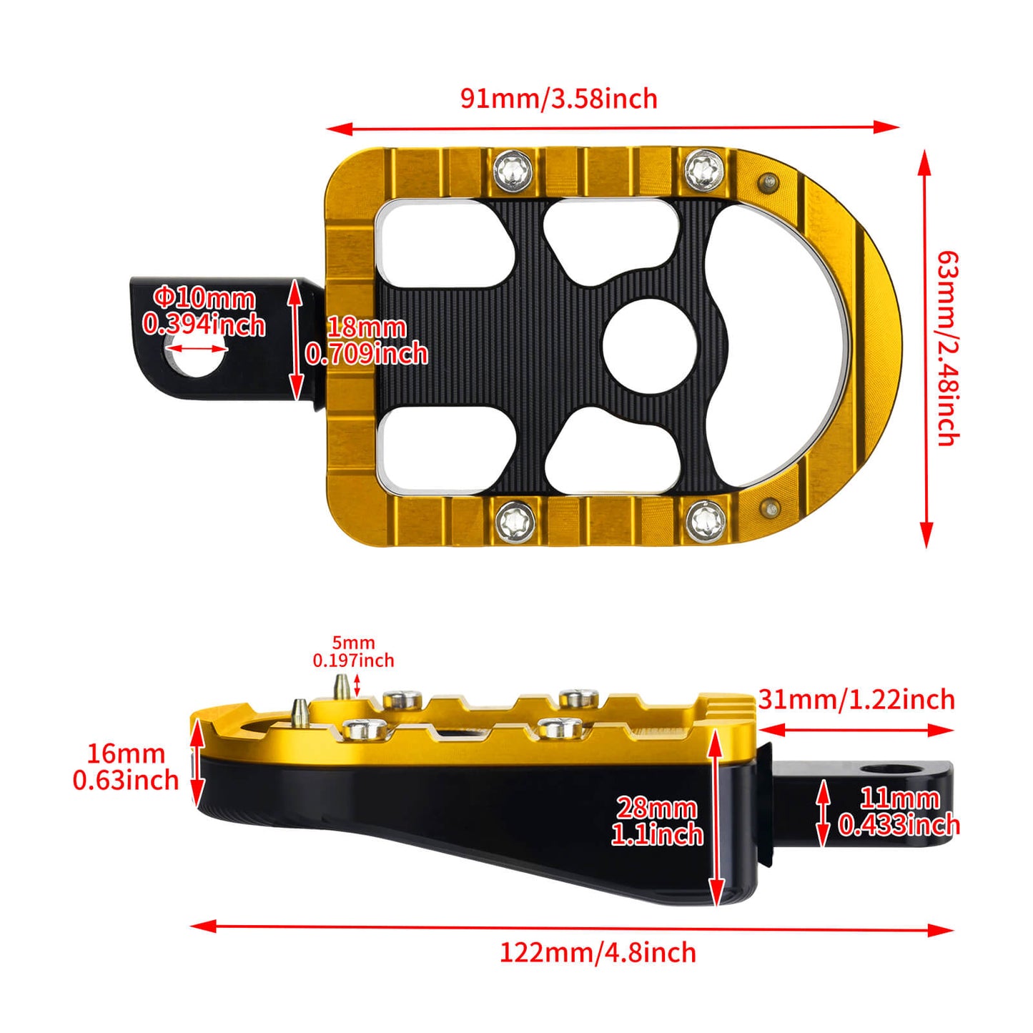 Footboards Footpegs Yellow For Harley Touring Street Glide Road Glide | HCmotorku