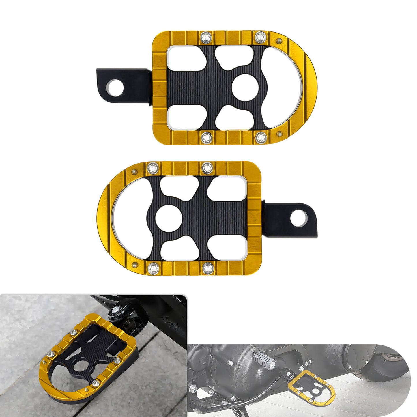 Footboards Footpegs Yellow For Harley Touring Street Glide Road Glide | HCmotorku