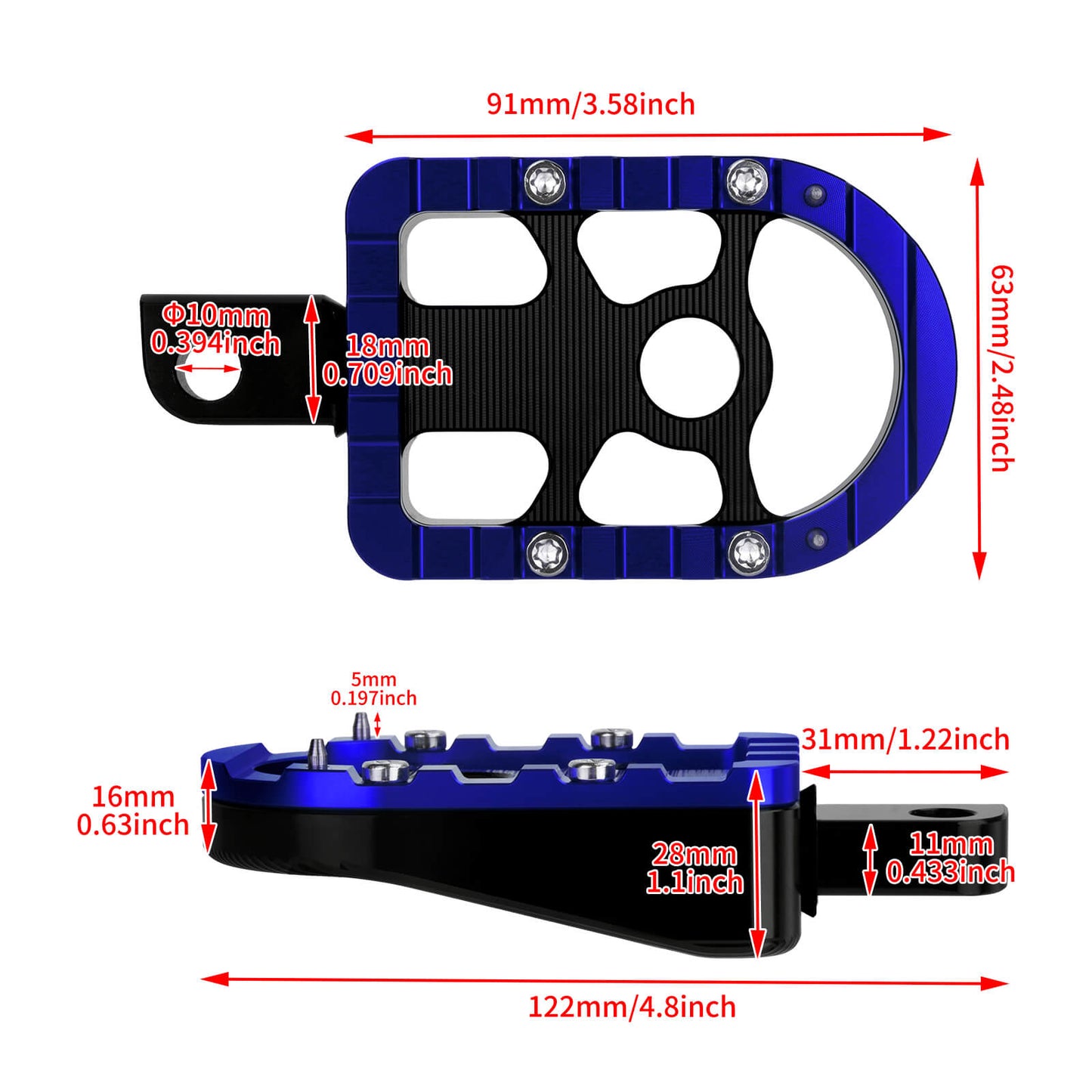 Footboards Footpegs Blue For Harley Touring Street Glide Road Glide | HCmotorku