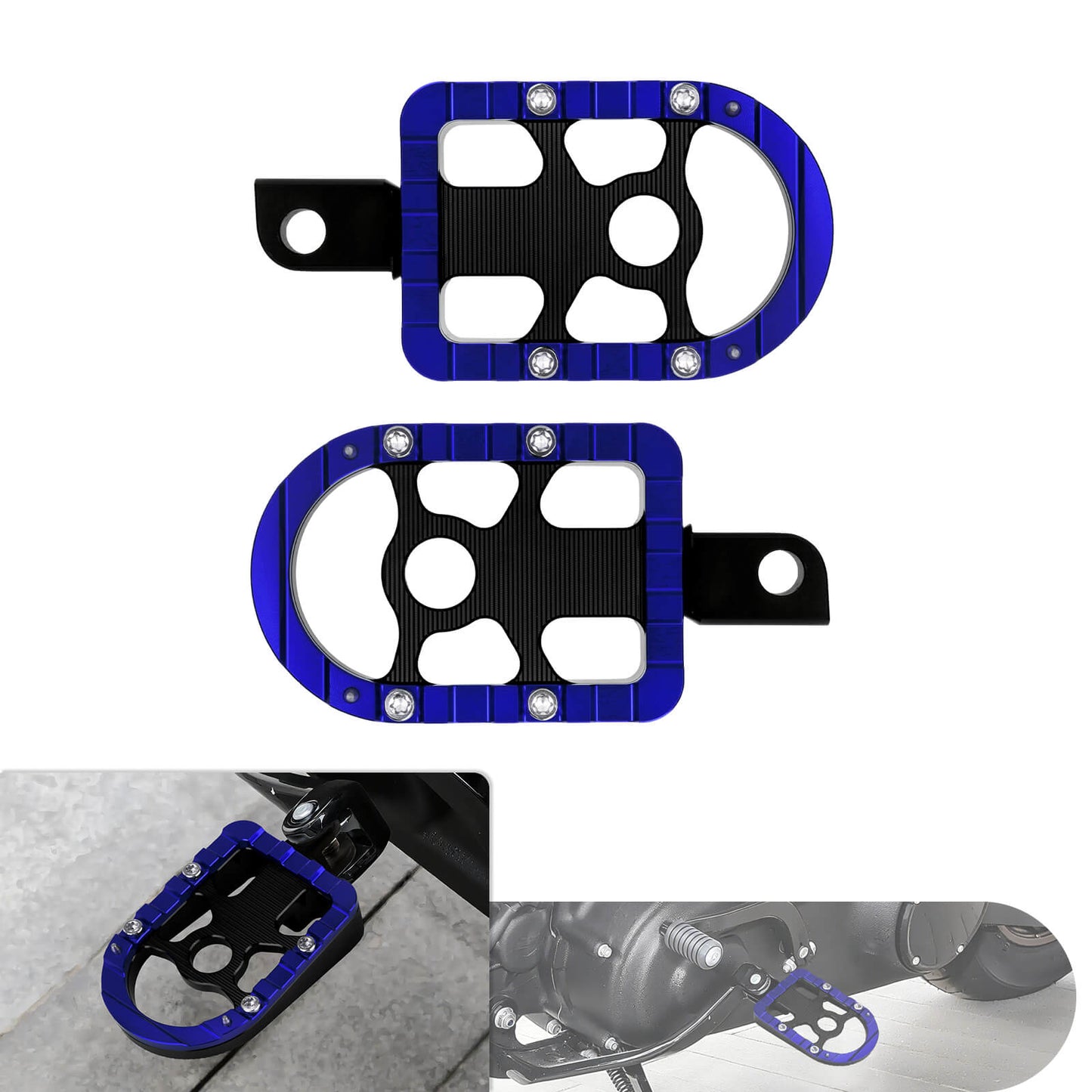 Footboards Footpegs Blue For Harley Touring Street Glide Road Glide | HCmotorku