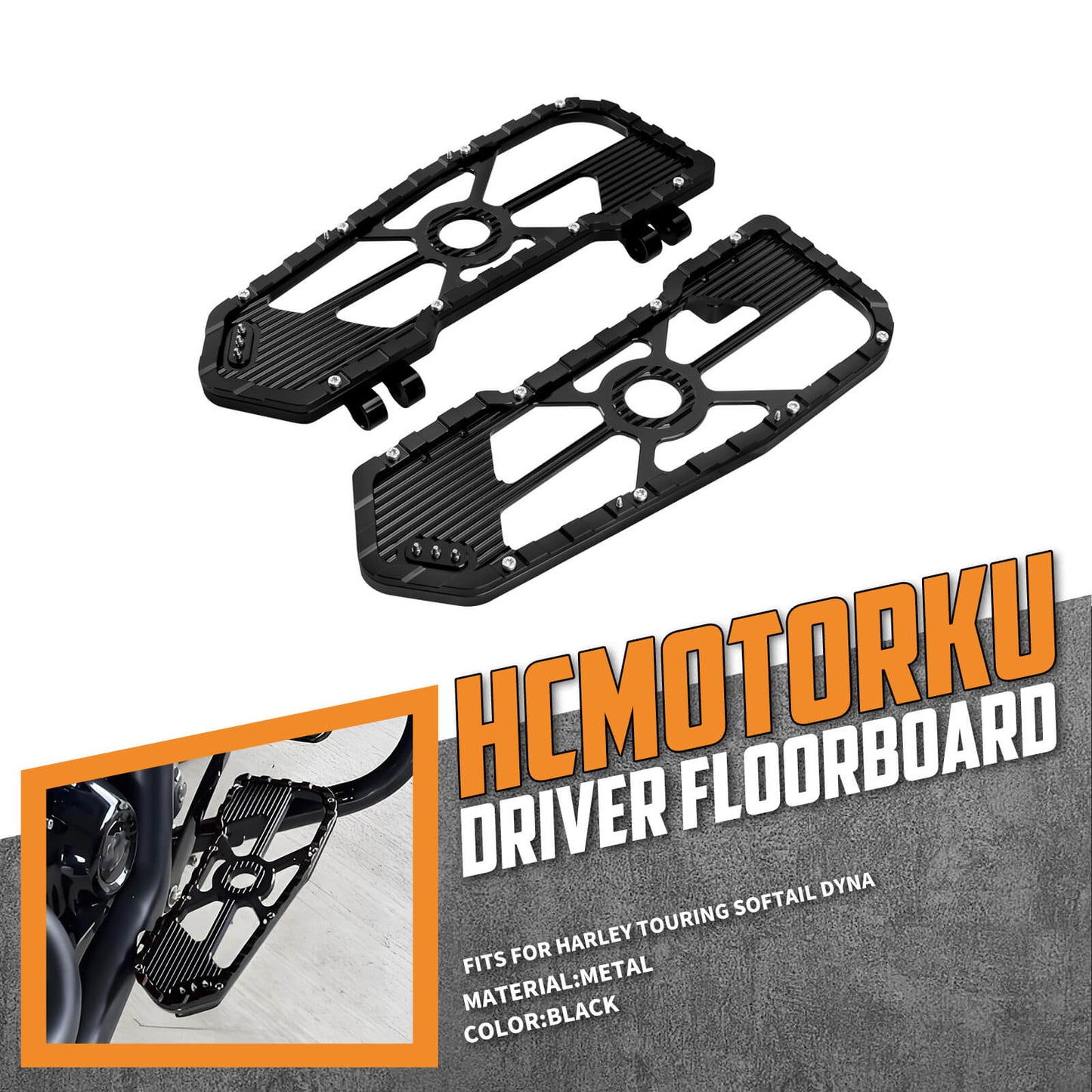 Driver Footboards Floorboards Black For Harley Touring Street Glide Road Glide | HCmotorku