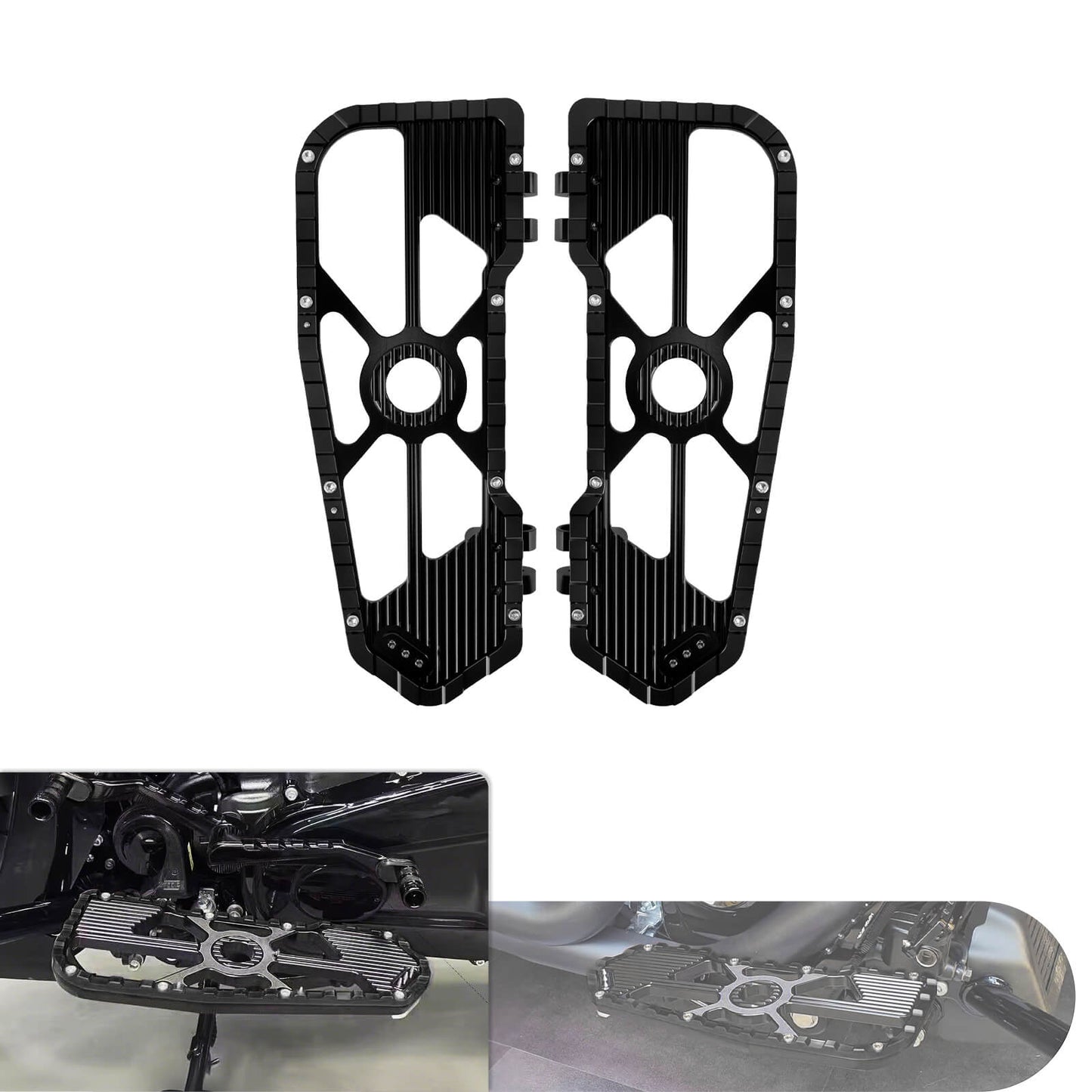 Driver Footboards Floorboards Black For Harley Touring Street Glide Road Glide | HCmotorku