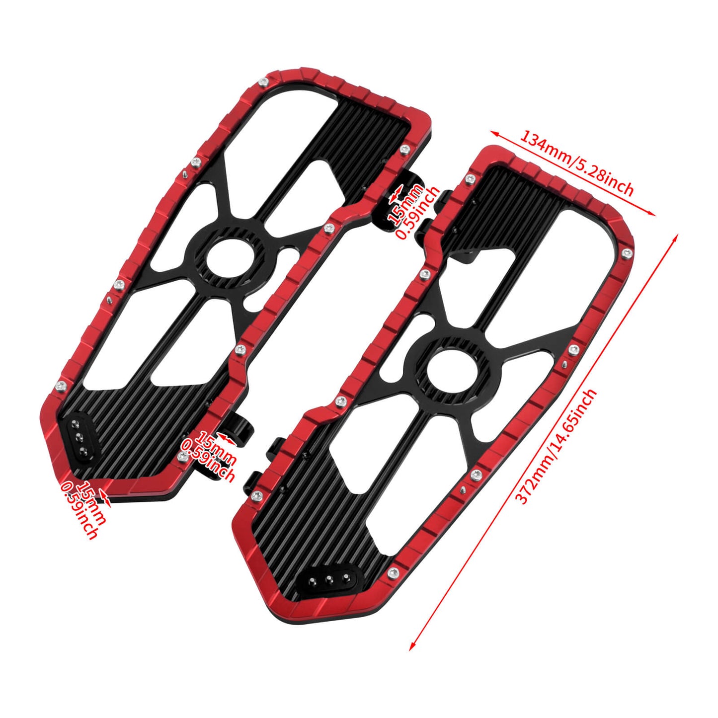 Driver Footboards Floorboards Red For Harley Touring Street Glide Road Glide 1986-2025 | HCmotorku