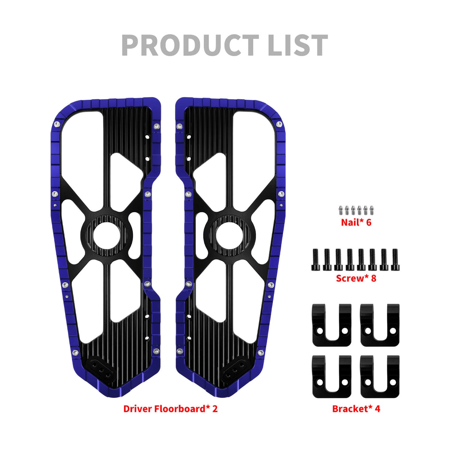 Driver Footboards Floorboards Blue For Harley Touring Street Glide Road Glide | HCmotorku