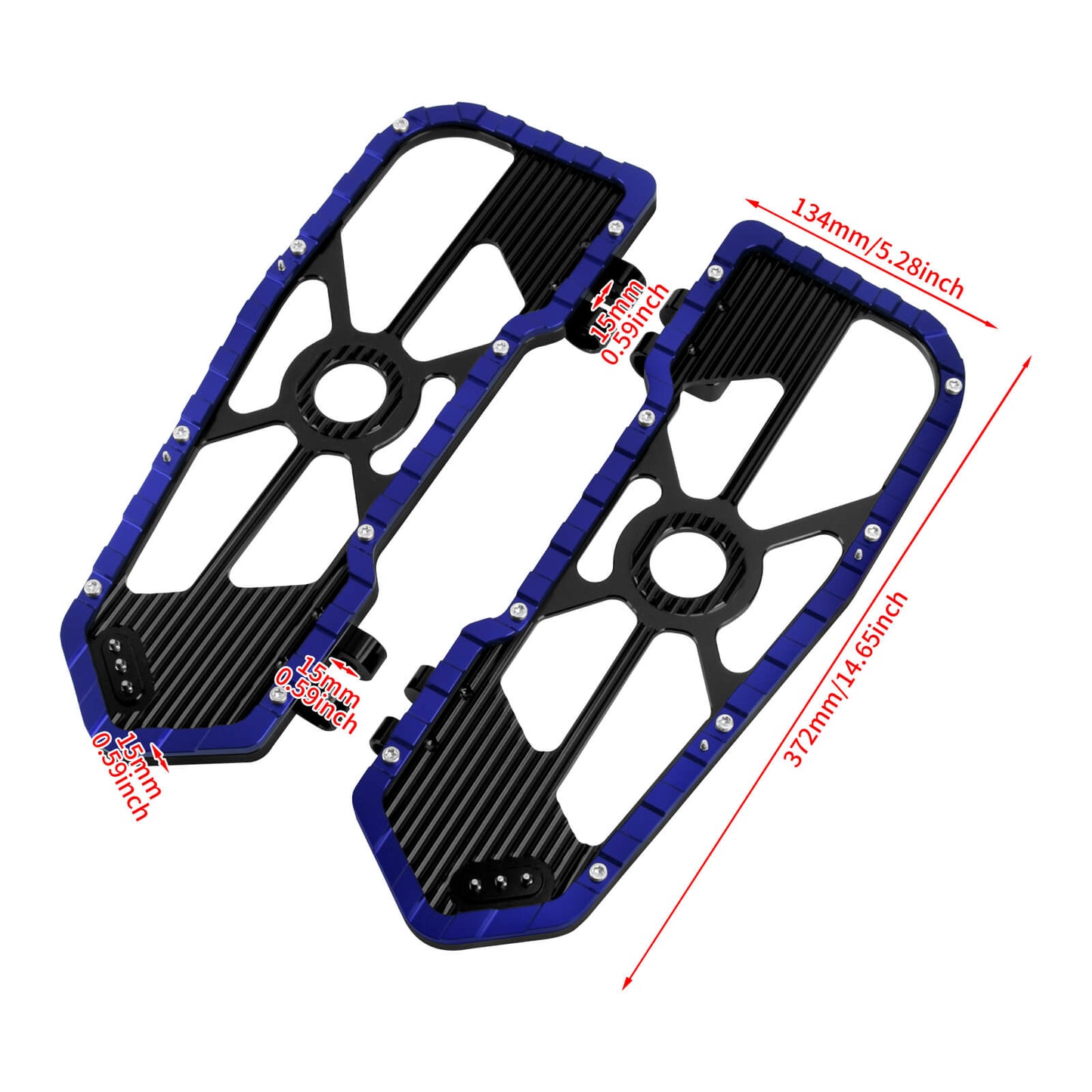 Driver Footboards Floorboards Blue For Harley Touring Street Glide Road Glide | HCmotorku