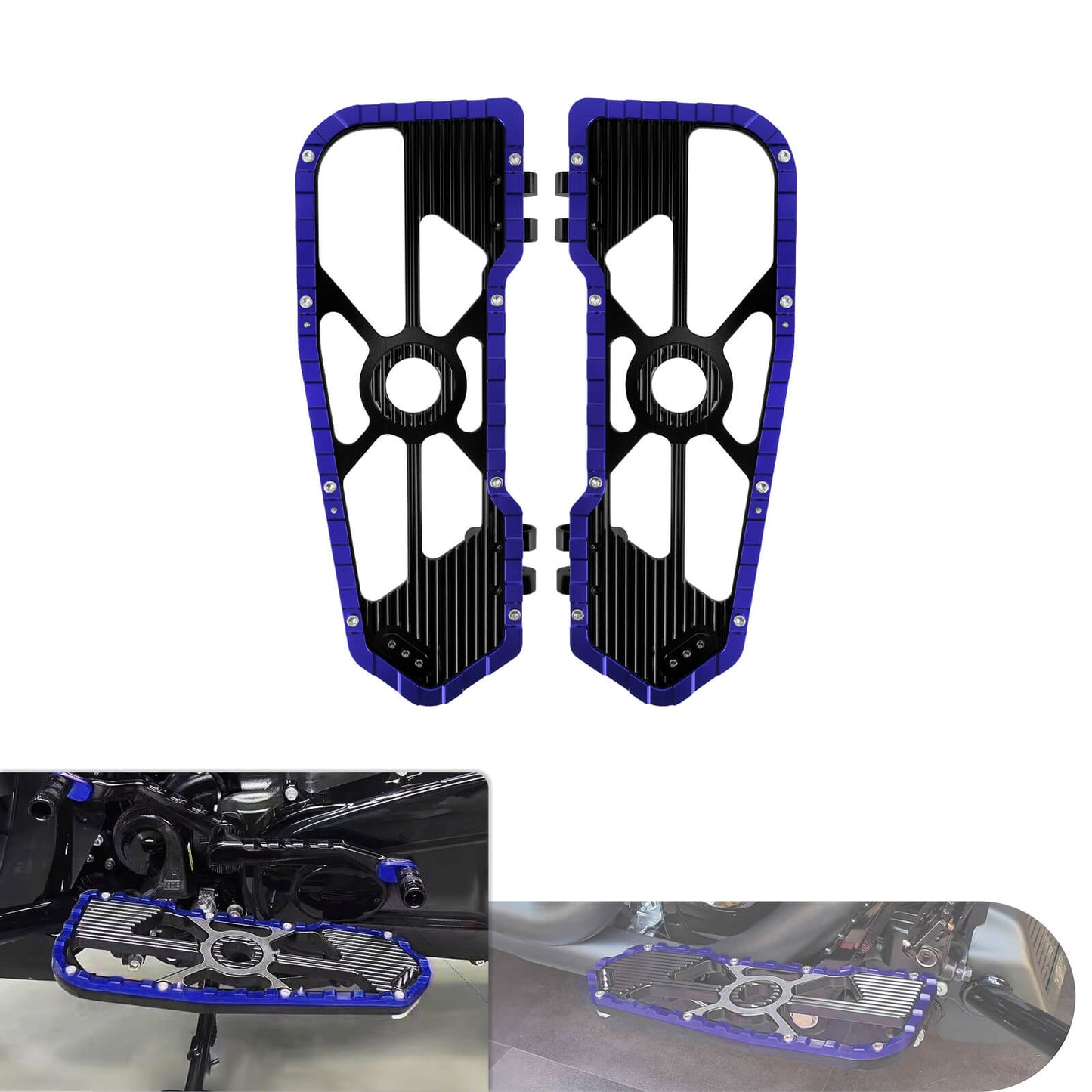 Driver Footboards Floorboards Blue For Harley Touring Street Glide Road Glide | HCmotorku