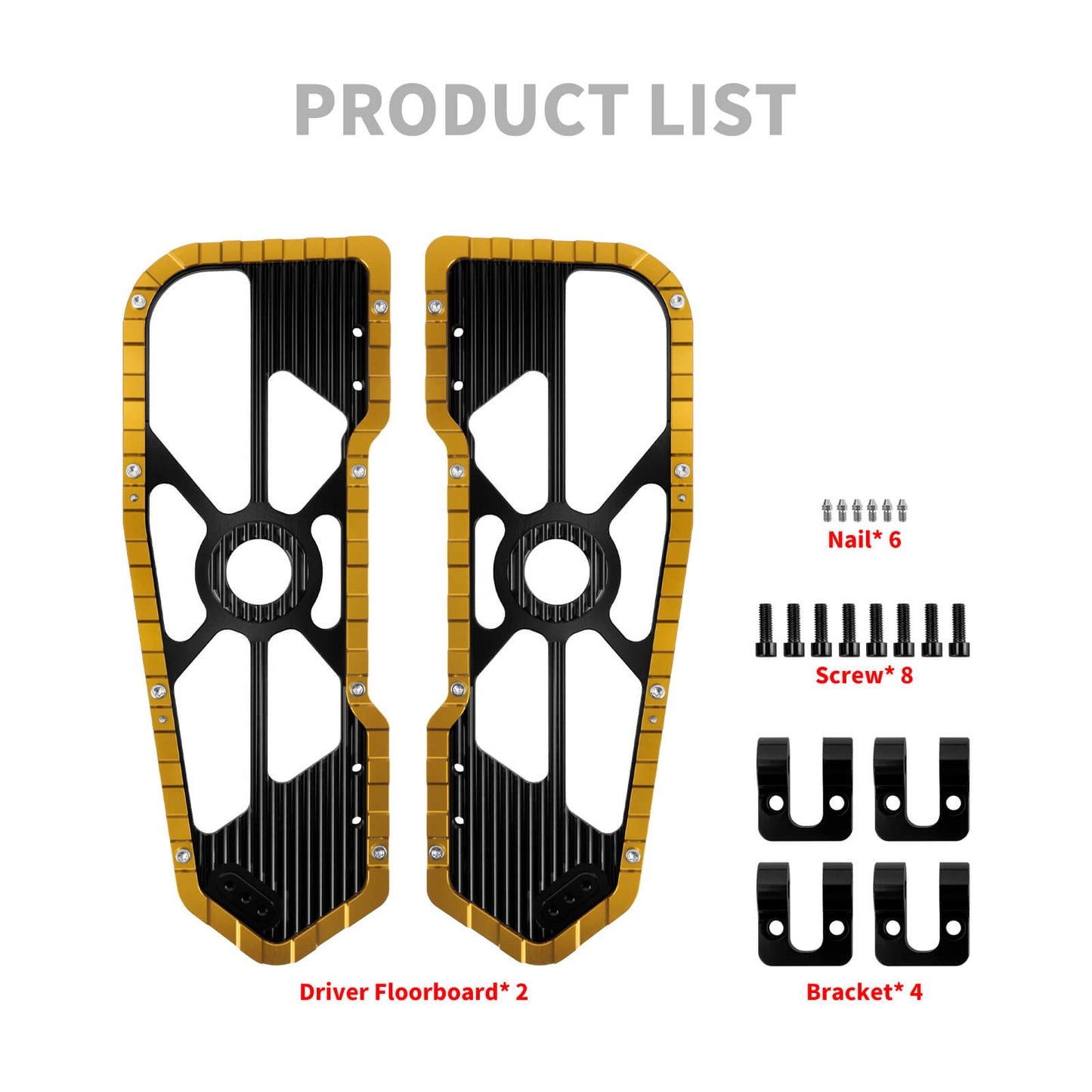 Driver Footboards Floorboards Yellow For Harley Touring Street Glide Road Glide | HCmotorku