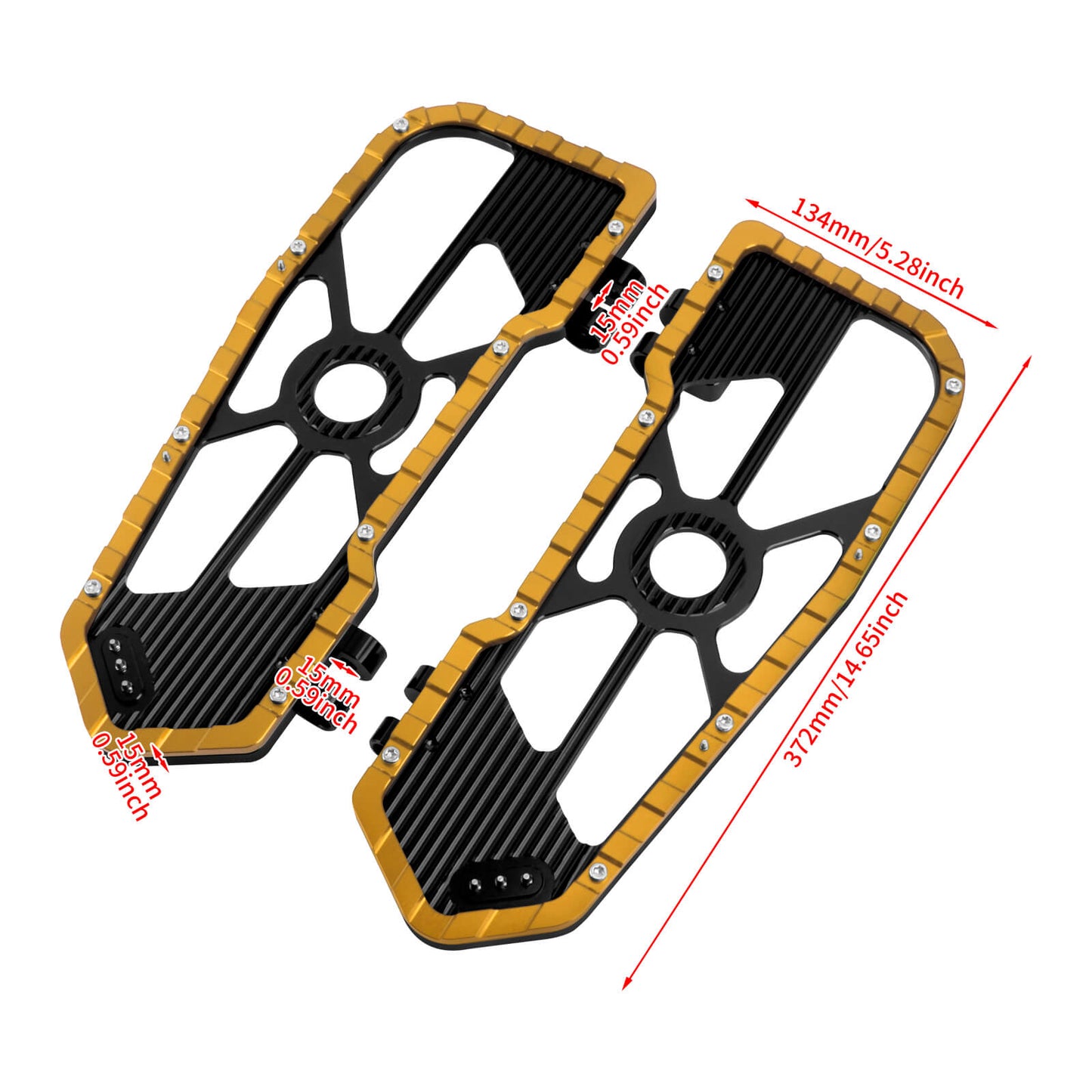 Driver Footboards Floorboards Yellow For Harley Touring Street Glide Road Glide | HCmotorku