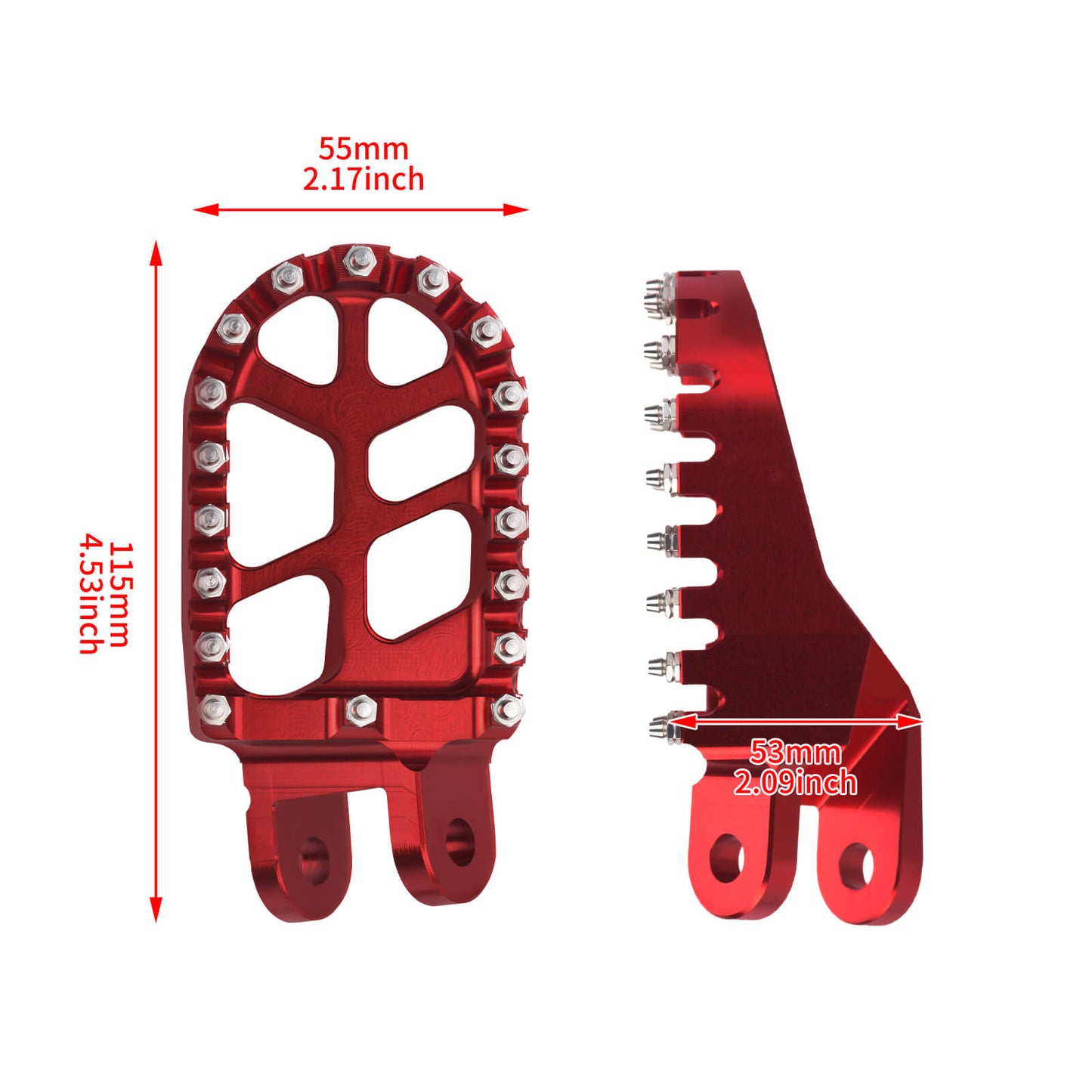 PE017802 HCmotorku Red Motorcycle Footpegs Footrests Pedals for Honda Kawasaki Size