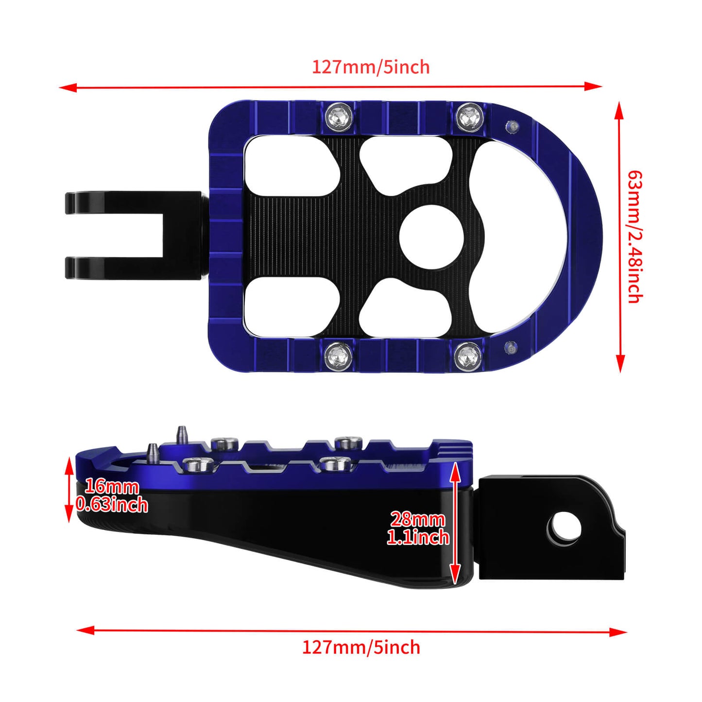 PE17903 HCmotorku Blue Rider Footpegs Footboards for Harley Softail Breakout Low Rider Street Bob ’18-up size