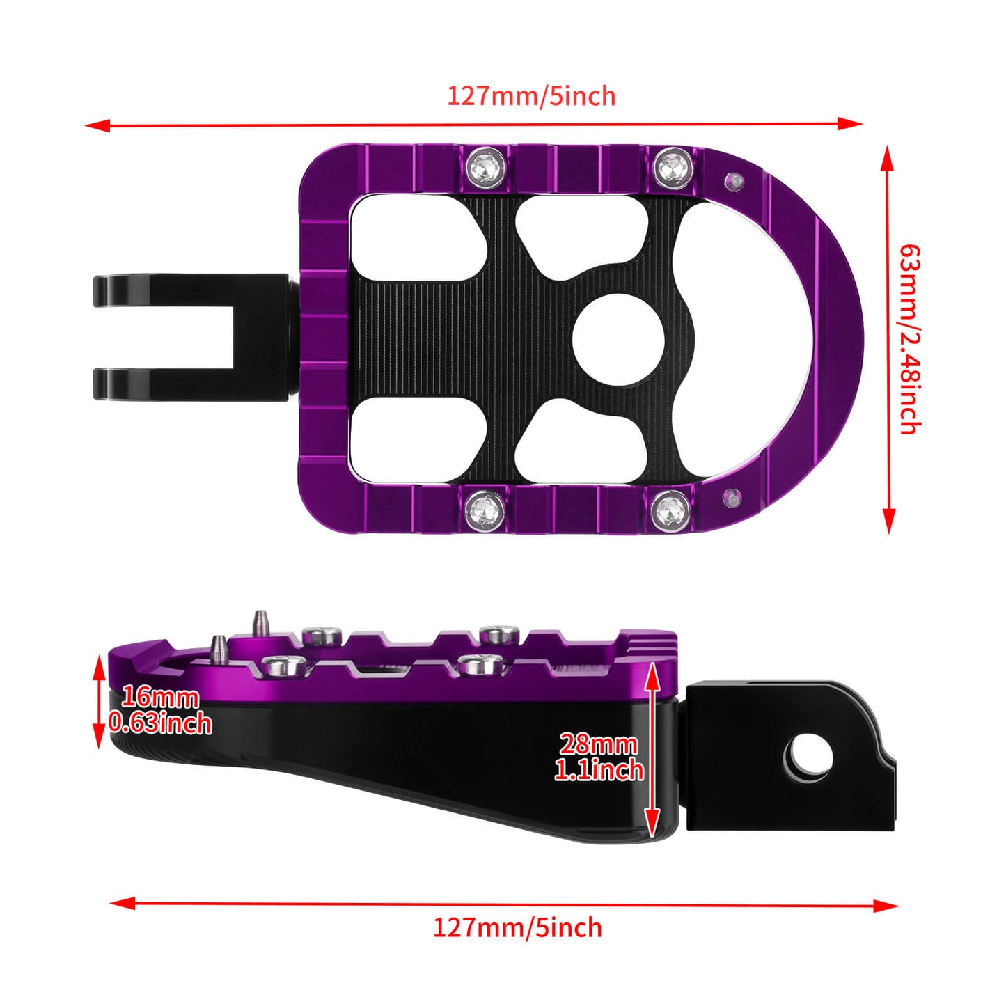 PE17906 HCmotorku Purple Rider Footpegs Footboards for Harley Softail Breakout Low Rider Street Bob ’18-up size