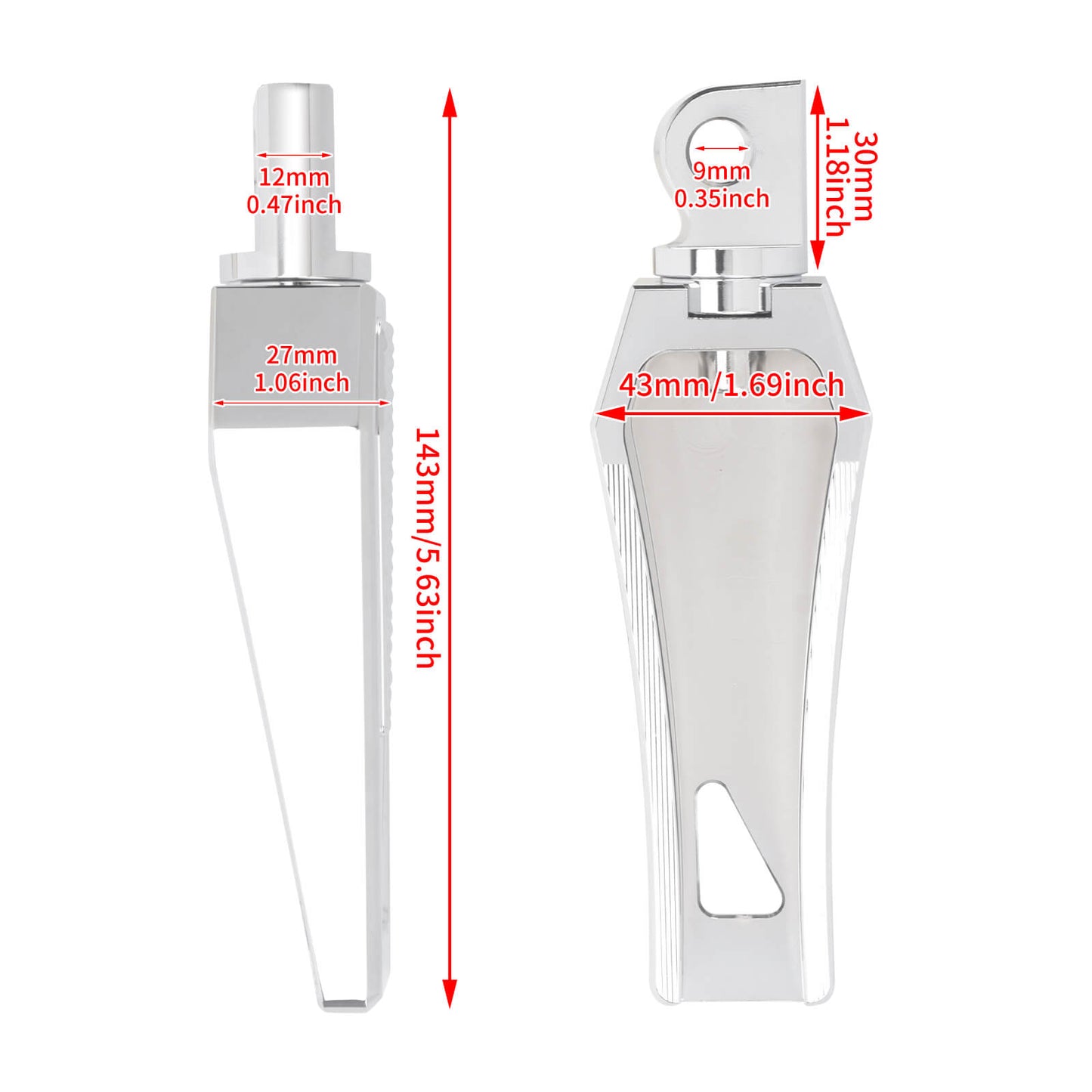 PE017202 HCmotorku Chrome Motorcycle Footpegs Footboards for Harley Softail Touring Electra Glide Road Glide Road King Size