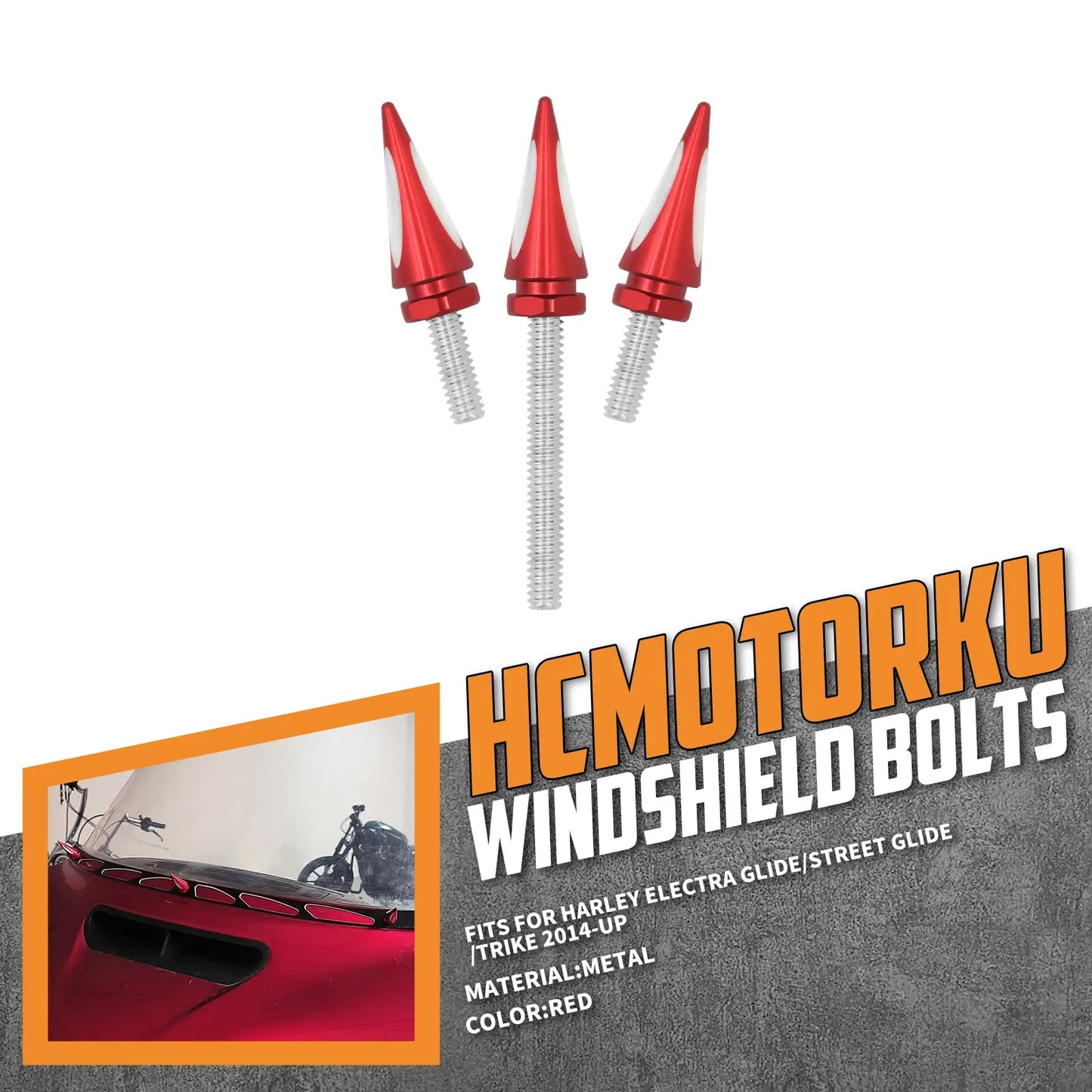 Impaler Spike Windshield Bolts Windscreen Trim Screws For Harley Electra Street Glide 2014-2023 | HCmotorku