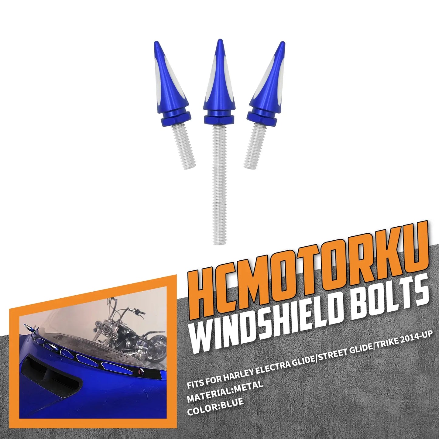 Impaler Spike Windshield Bolts Windscreen Trim Screws For Harley Electra Street Glide 2014-2023 | HCmotorku