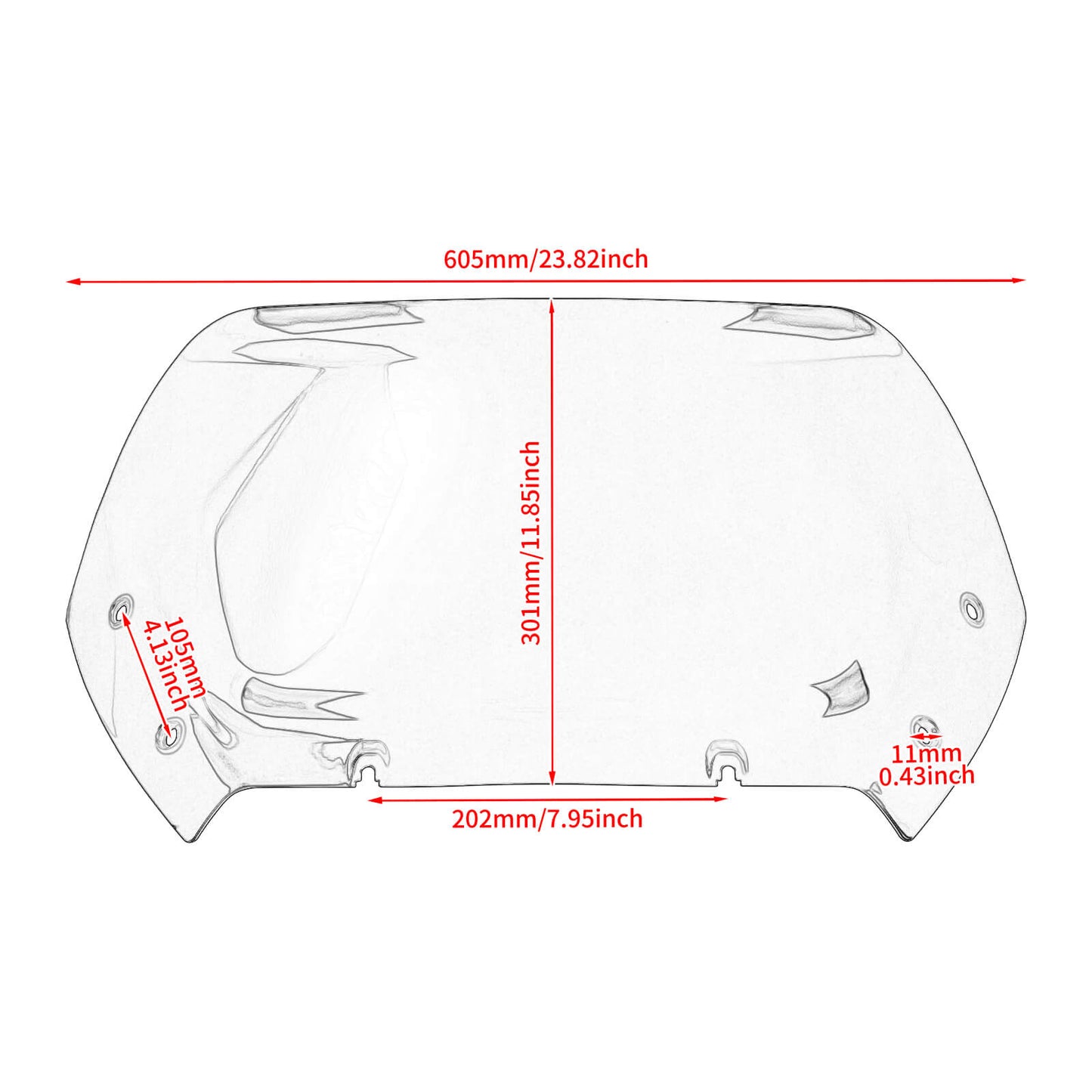 WI003903 hcmotorku harley road glide windshield blue - size