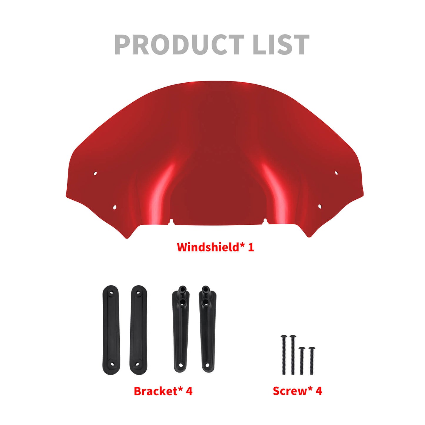 Upper Fairing Windshield Red For Harley Touring Road Glide 2023.5-2025 | HCmotorku