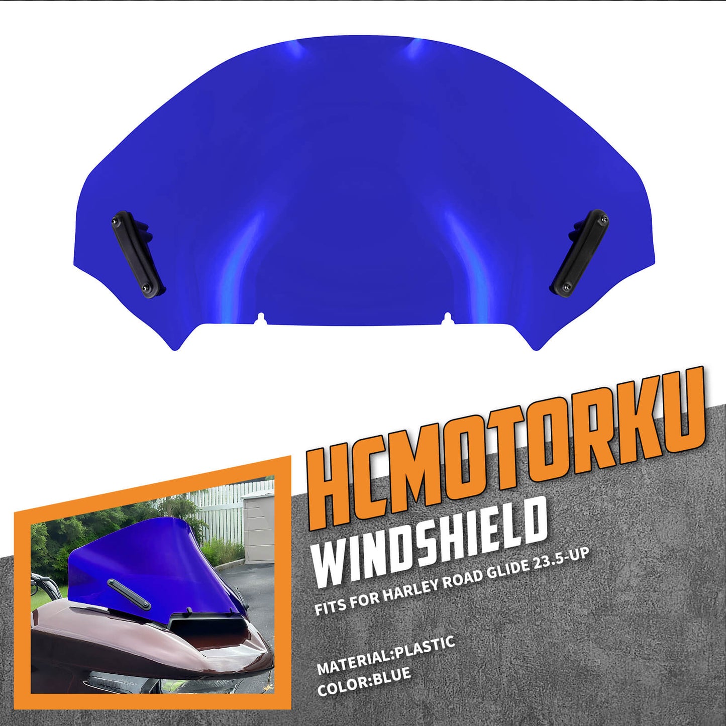 Upper Fairing Windshield Blue For Harley Touring Road Glide 2023.5-2025 | HCmotorku
