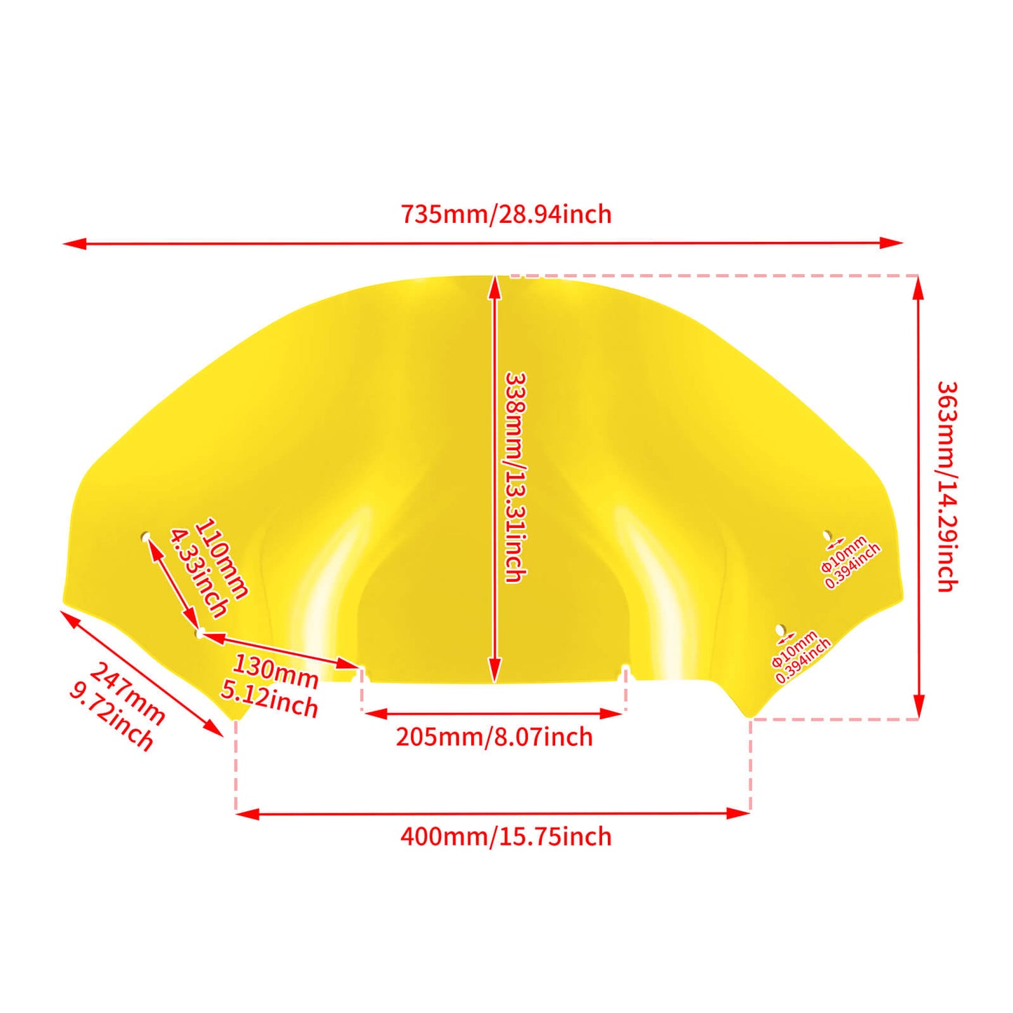 Upper Fairing Windshield Yellow For Harley Touring Road Glide 2023.5-2025 | HCmotorku