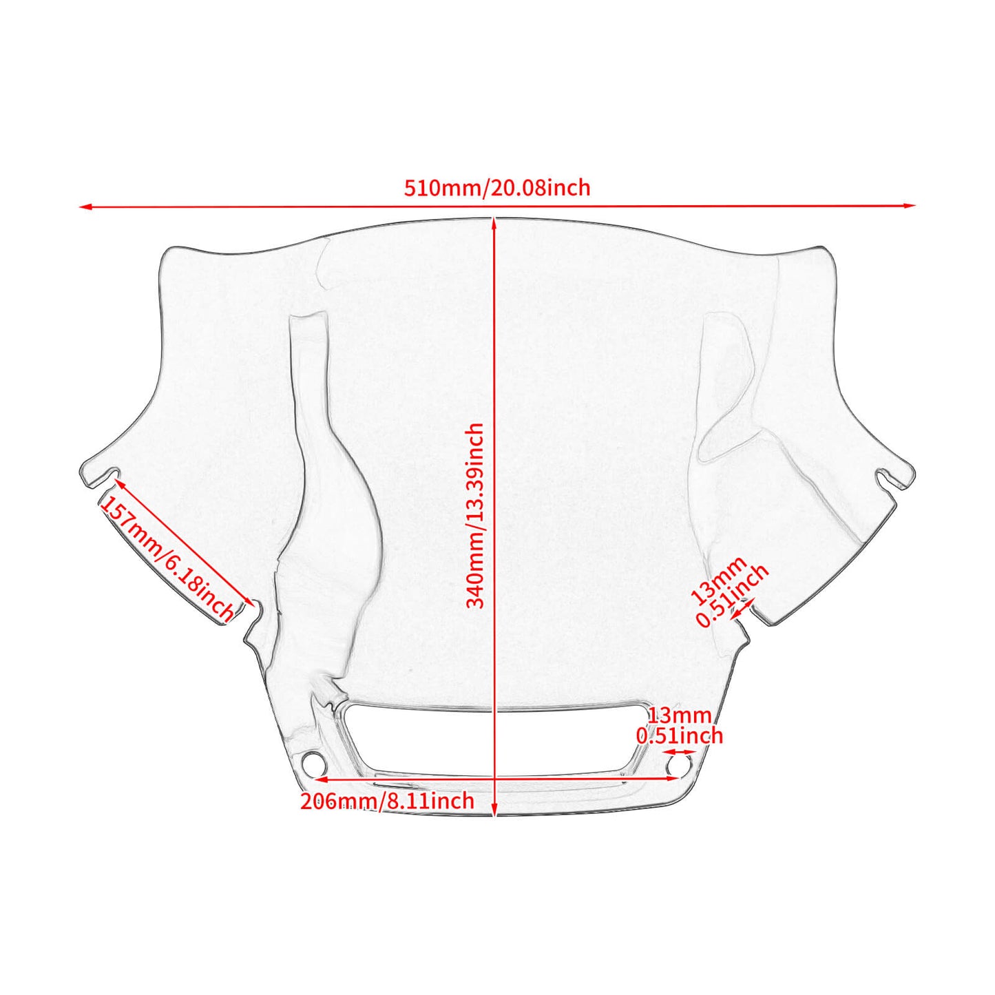 WI005503 hcmotoku yellow performance 8.5" winshield for harley low rider st 2025 - size