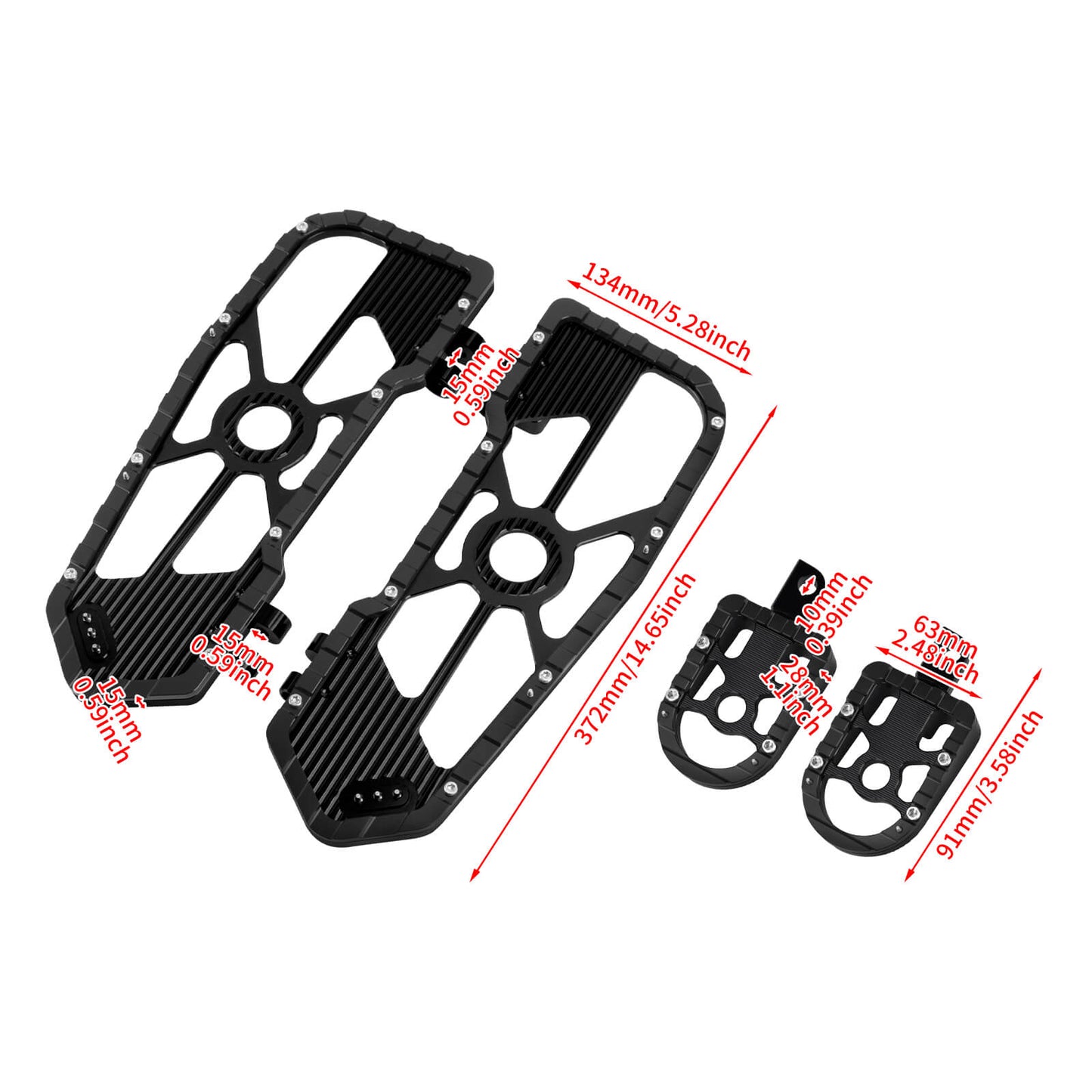 Rider Passenger Footboards Floorboards Footpegs Black For Harley Touring Street Glide Road Glide | HCmotorku