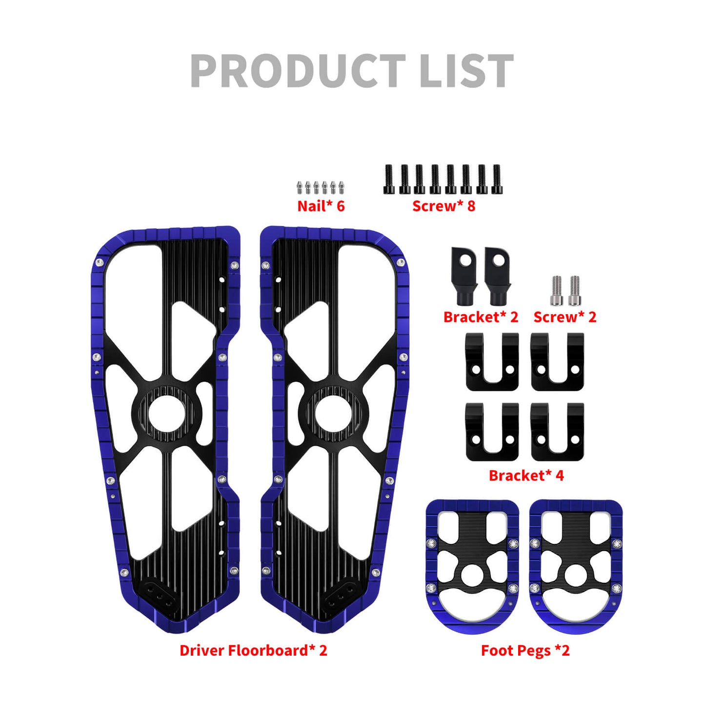 Rider Passenger Footboards Floorboards Footpegs Blue For Harley Touring Street Glide Road Glide | HCmotorku
