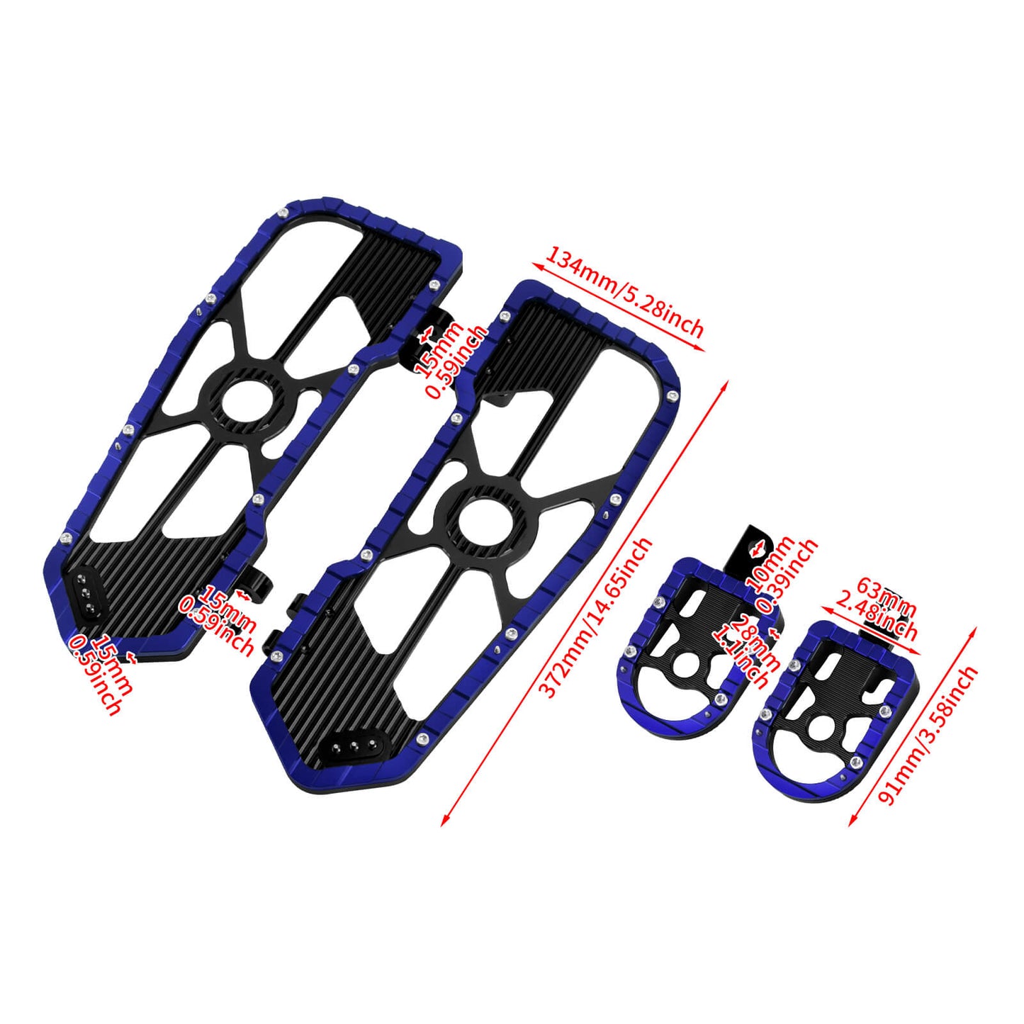 Rider Passenger Footboards Floorboards Footpegs Blue For Harley Touring Street Glide Road Glide | HCmotorku