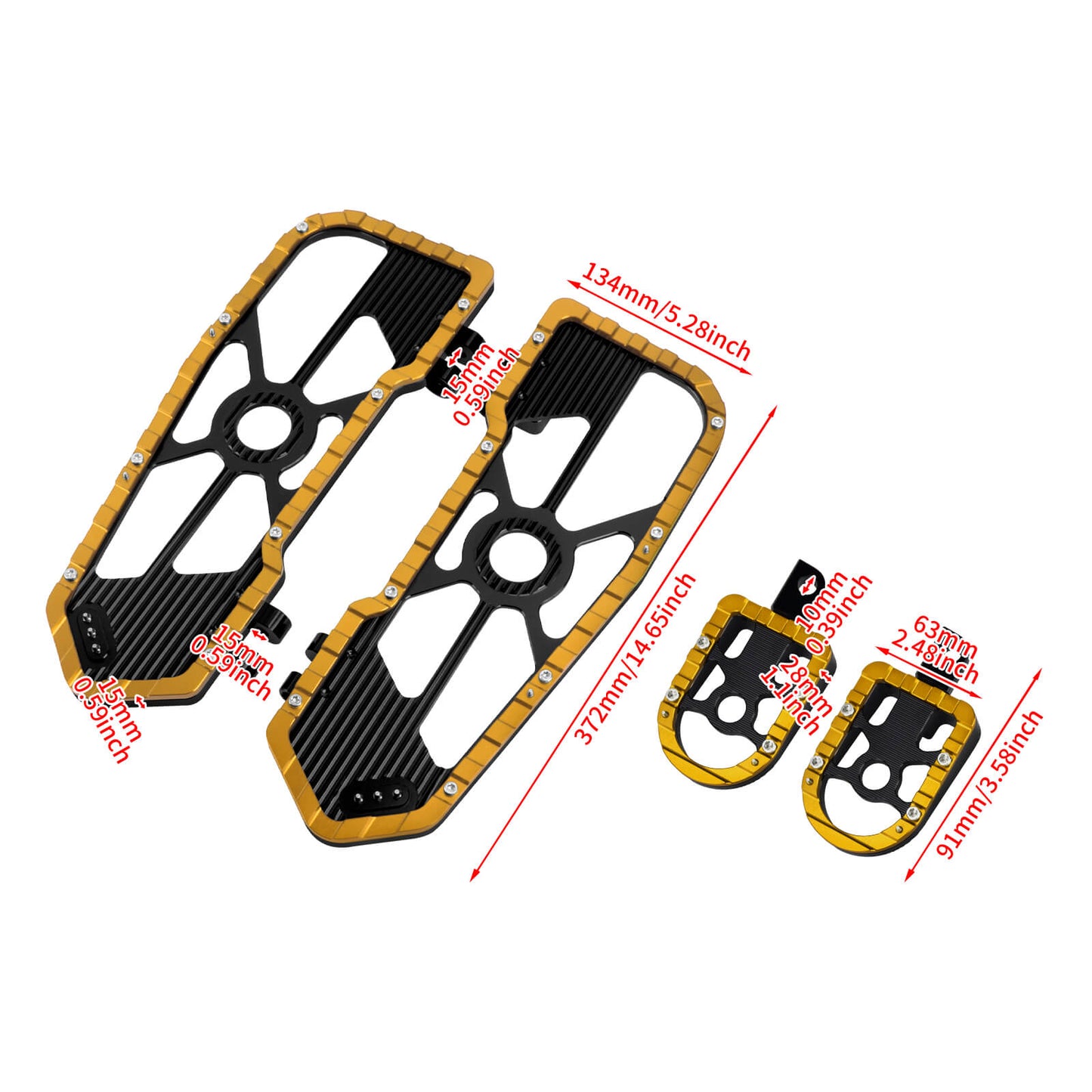 Rider Passenger Footboards Floorboards Footpegs Yellow For Harley Touring Street Glide Road Glide | HCmotorku