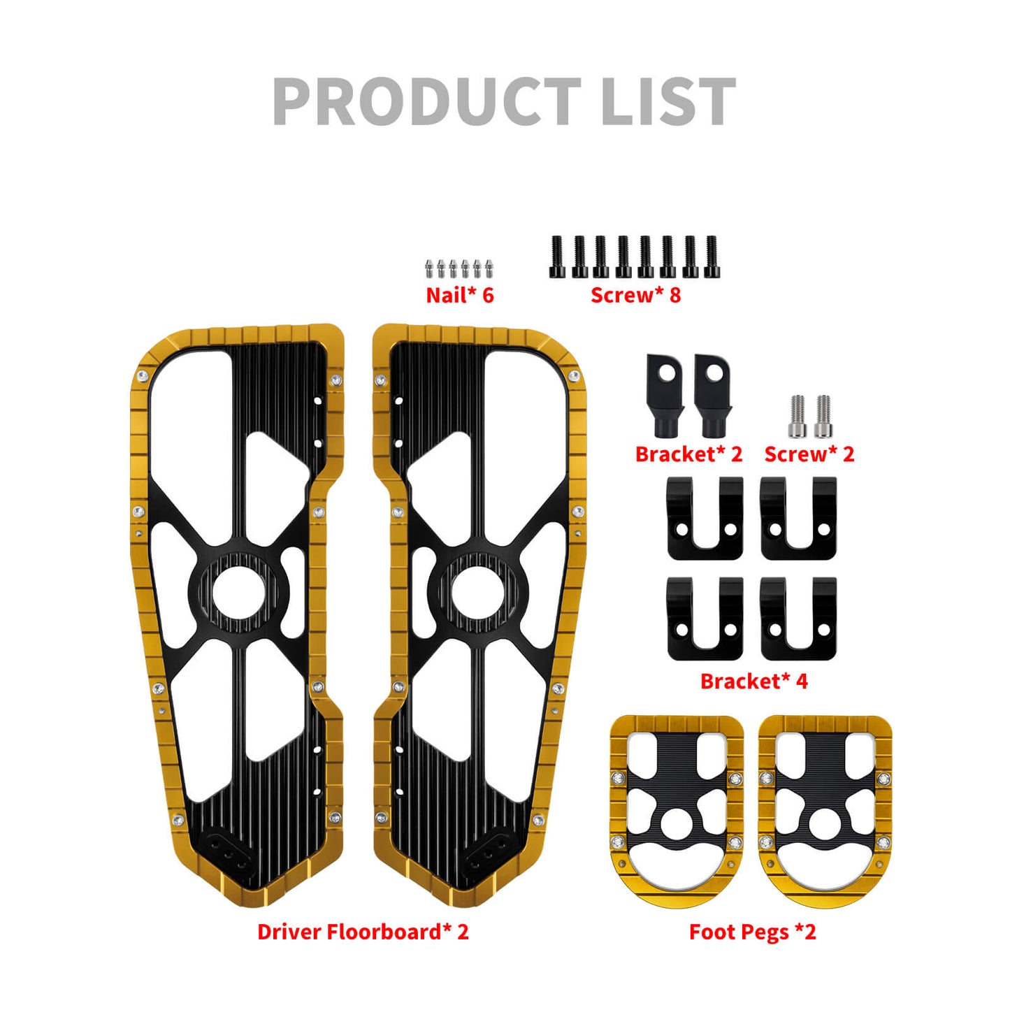 Rider Passenger Footboards Floorboards Footpegs Yellow For Harley Touring Street Glide Road Glide | HCmotorku
