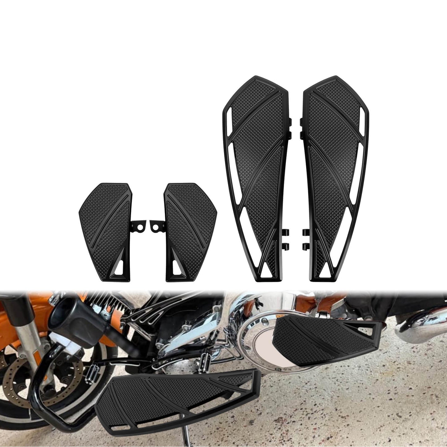 Phantom Rider Floorboards Passenger Footboards Kit For Harley Touring 1984-2025 | HCmotorku