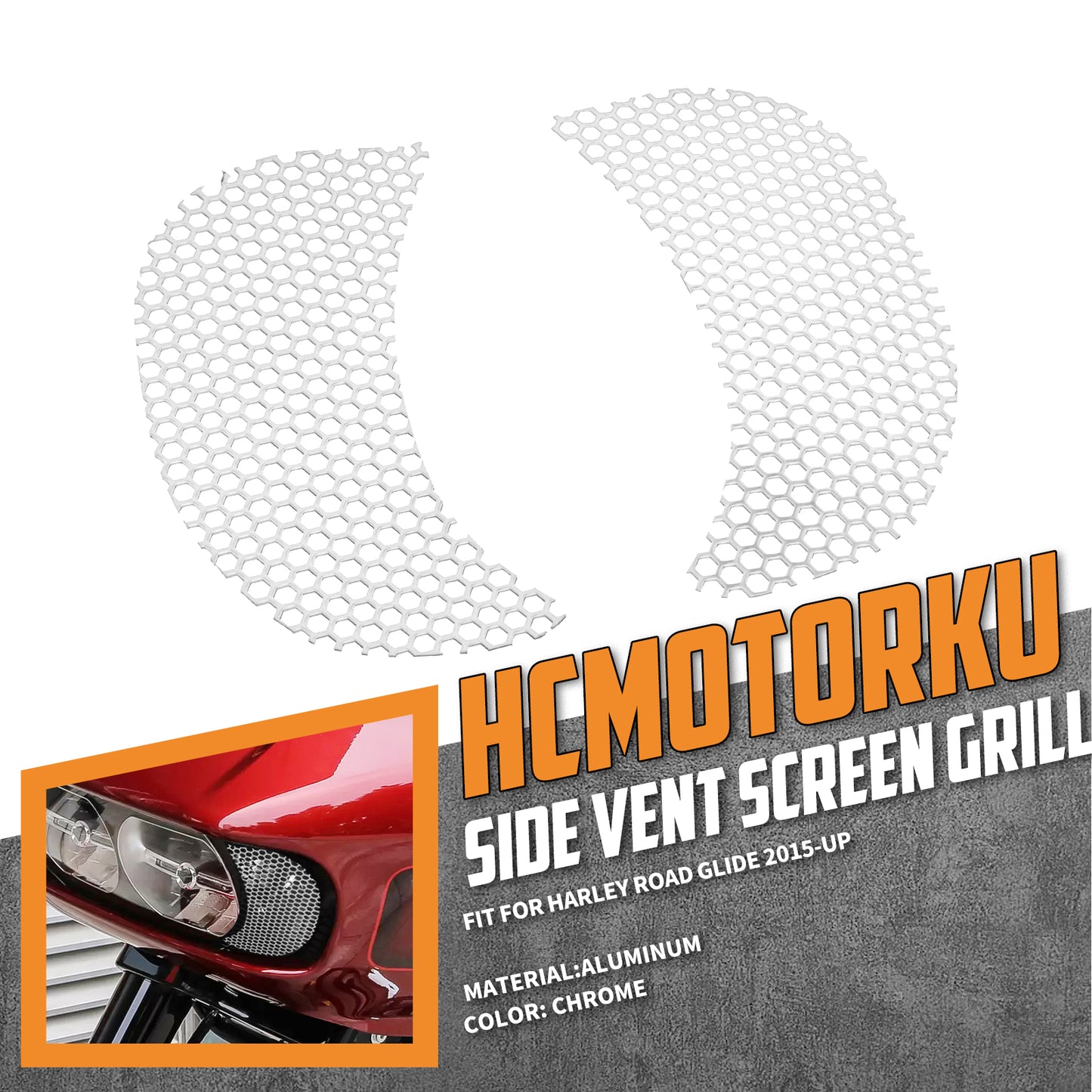 Mesh Fairing Vent Grills Cover Aluminum Fit For Harley Road Glide Ultra 2015-2023 | HCmotorku
