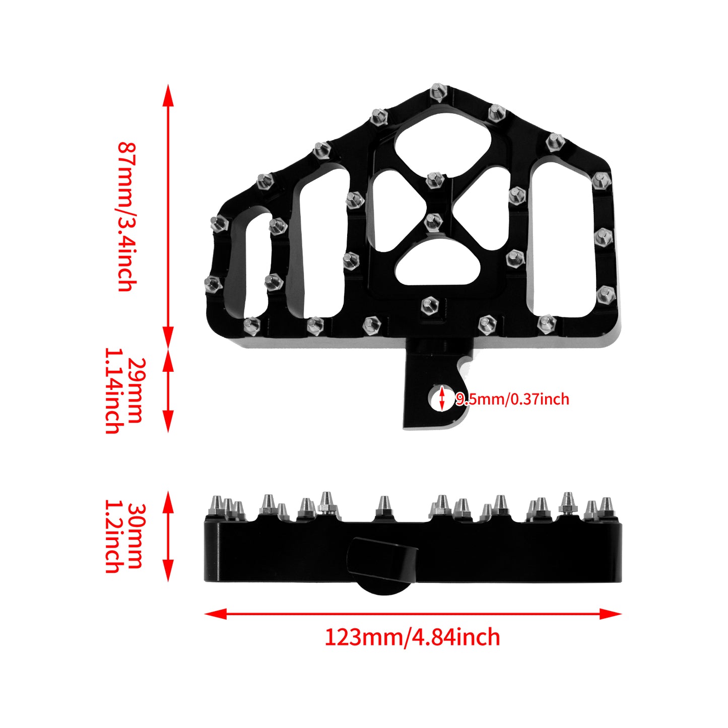 MX Style Wide Rear Foot Pegs Floorboards Black For Harley Touring | HCmotorku
