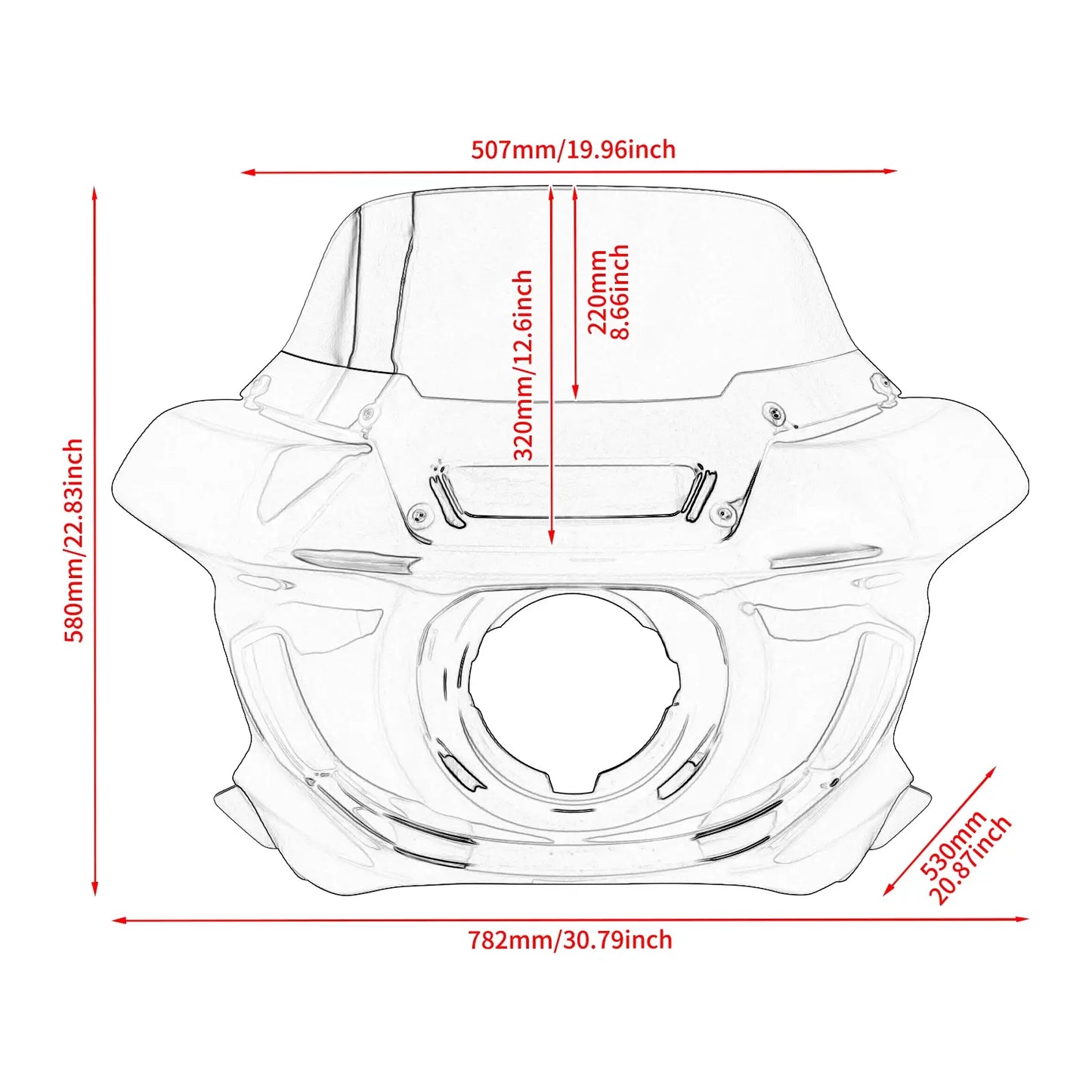 Motorcycle Front Fairing w/ 8" Windshield for Harley Softail '18-'25 | HCmotorku