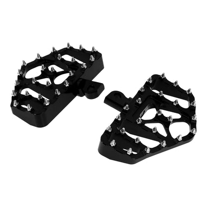 Wide Fat Rear Pedals Foot Pegs MX Style Floorboards Black Fit For Harley Touring | HCmotorku