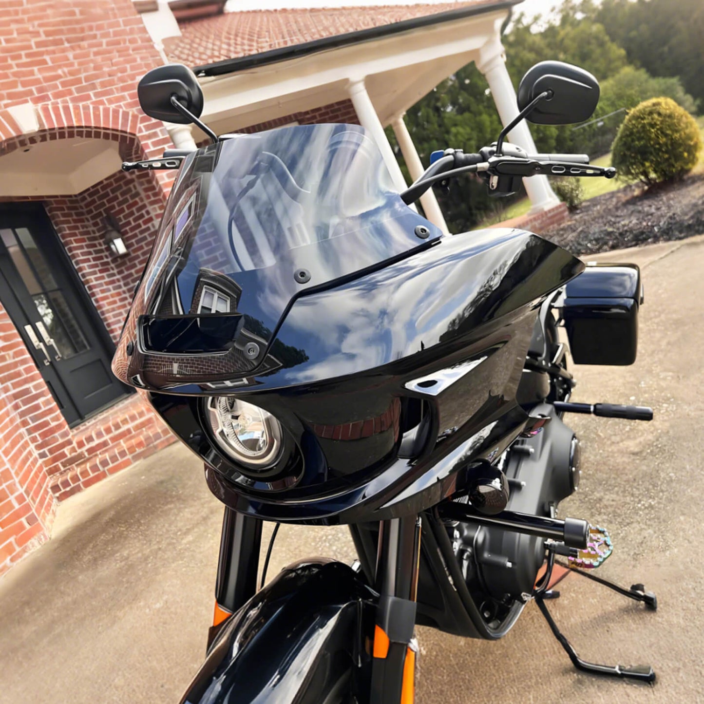 Gloss Black Motorcycle Fairing 8“ Windshield For Harley Low Rider ST EL DIABLO | HCmotorku