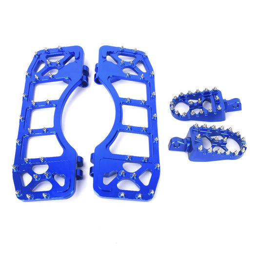CNC Wide Foot Pegs Floorboards Set Offroad Chopper Bobber Style Blue For Harley | HCmotorku