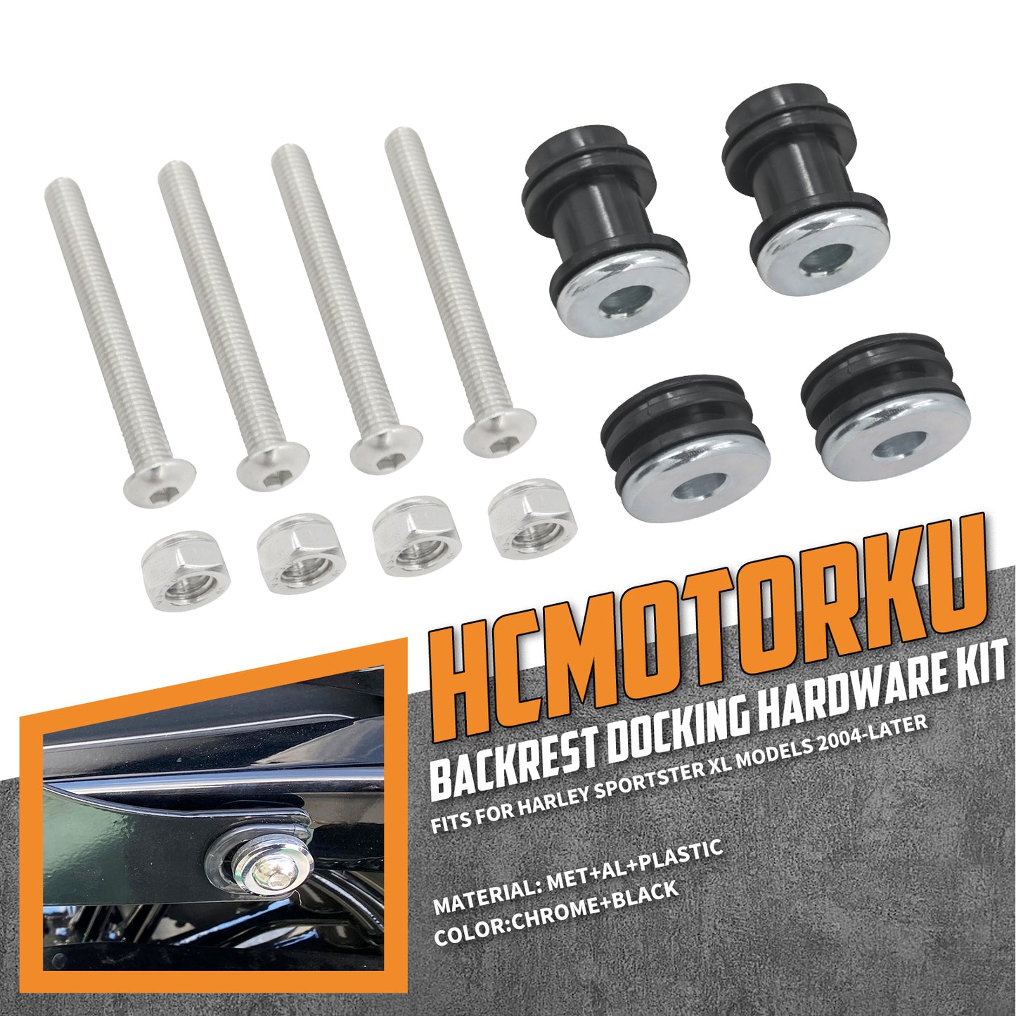 Detachable Sissy Bar Mounting Docking Hardware Kit For Harley Sportster 1200 883 | HCmotorku