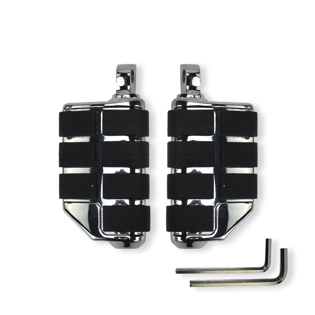 Billet Rubber Mount Footpegs Rest Chrome Fit For Touring Softail Sportster Dyna | HCmotorku