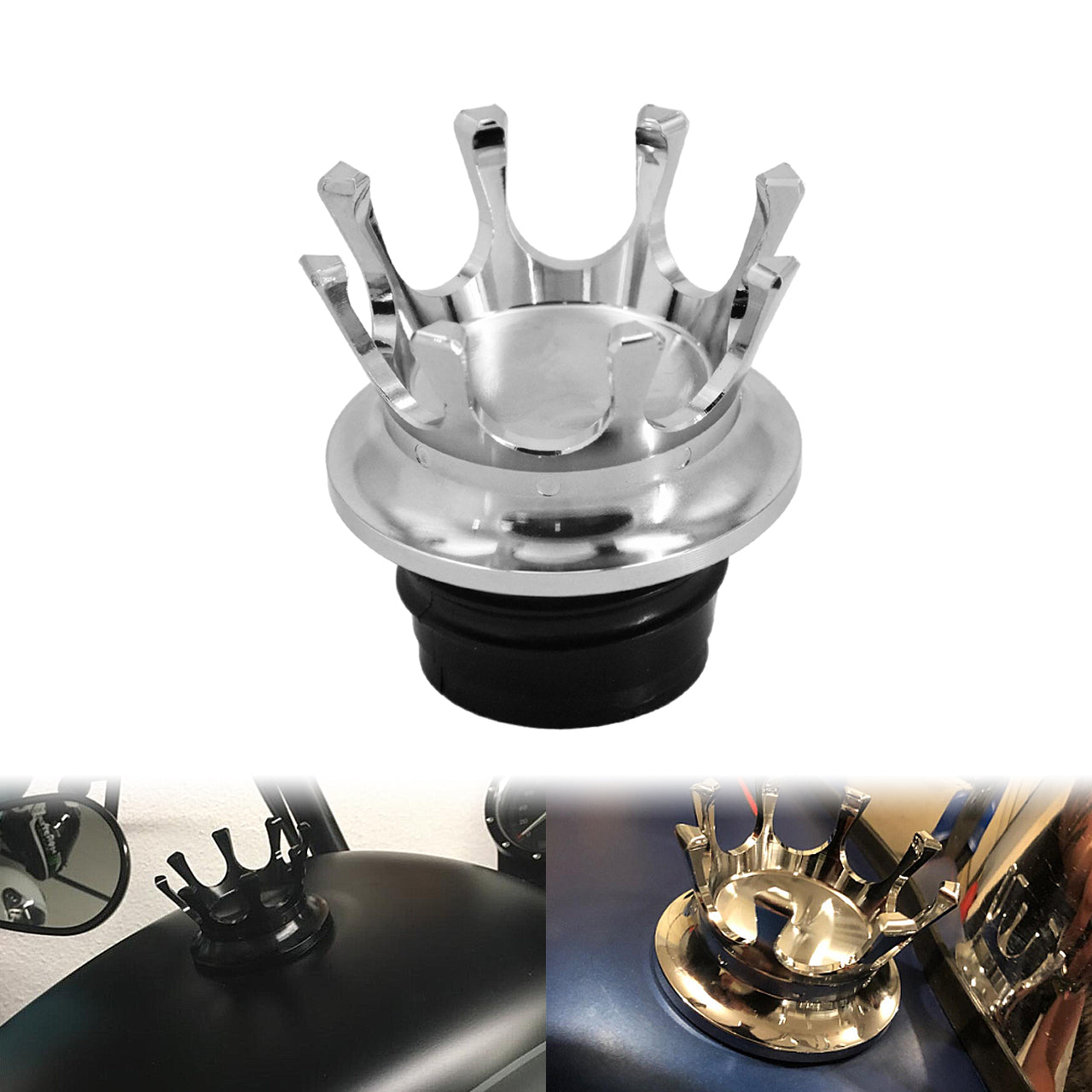 King Crown Gas Cap Fuel Tank Cover Right-hand Thread Fit For Harley Dyna Softail | HCmotorku