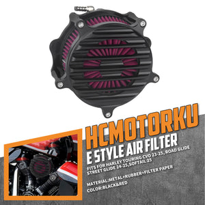 AF003927 HCmotorku Stripe Style CNC Air Cleaner Red Intake for Harley Touring CVO & Softail 2023-2025