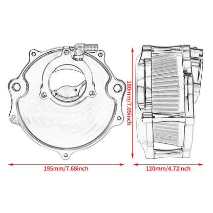 AF004415 hcmotorku CNC Air Cleaner Blue Intake Kit for Harley CVO road glide st - size