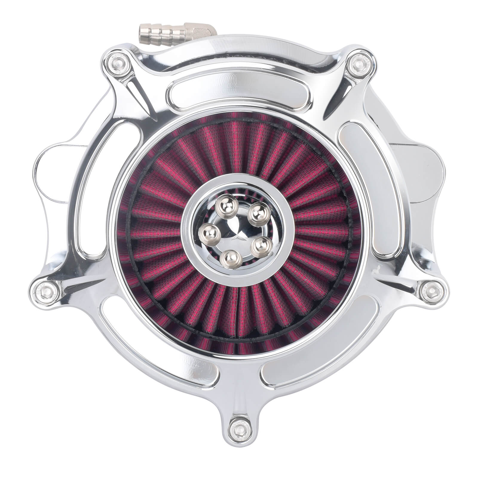 AF005509 HCmotorku Stripe Style CNC Air Cleaner Red Intake for Harley Touring CVO & Softail 2023-2025