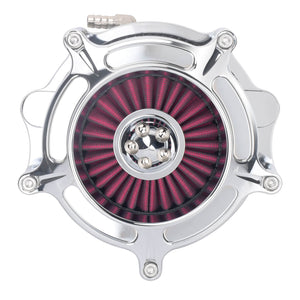 AF005509 HCmotorku Stripe Style CNC Air Cleaner Red Intake for Harley Touring CVO & Softail 2023-2025