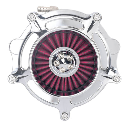 AF005509 HCmotorku Stripe Style CNC Air Cleaner Red Intake for Harley Touring CVO & Softail 2023-2025