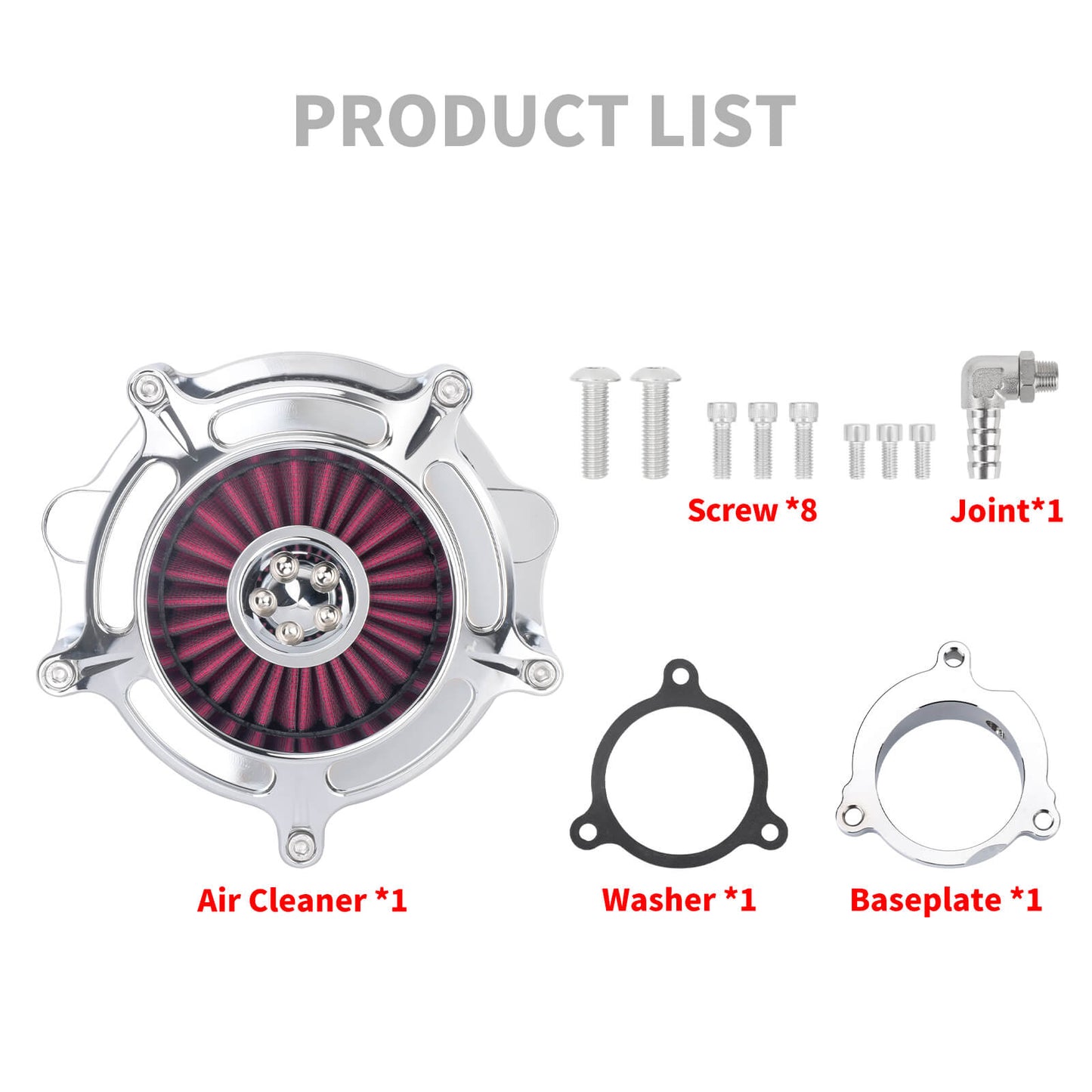 AF005509 HCmotorku Stripe Style CNC Air Cleaner Red Intake for Harley Touring CVO & Softail 2023-2025 Product List