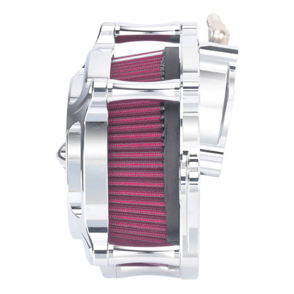 AF005509 HCmotorku Stripe Style CNC Air Cleaner Red Intake for Harley Touring CVO & Softail 2023-2025