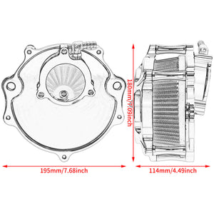 AF005509 HCmotorku Stripe Style CNC Air Cleaner Red Intake for Harley Touring CVO & Softail 2023-2025 Size